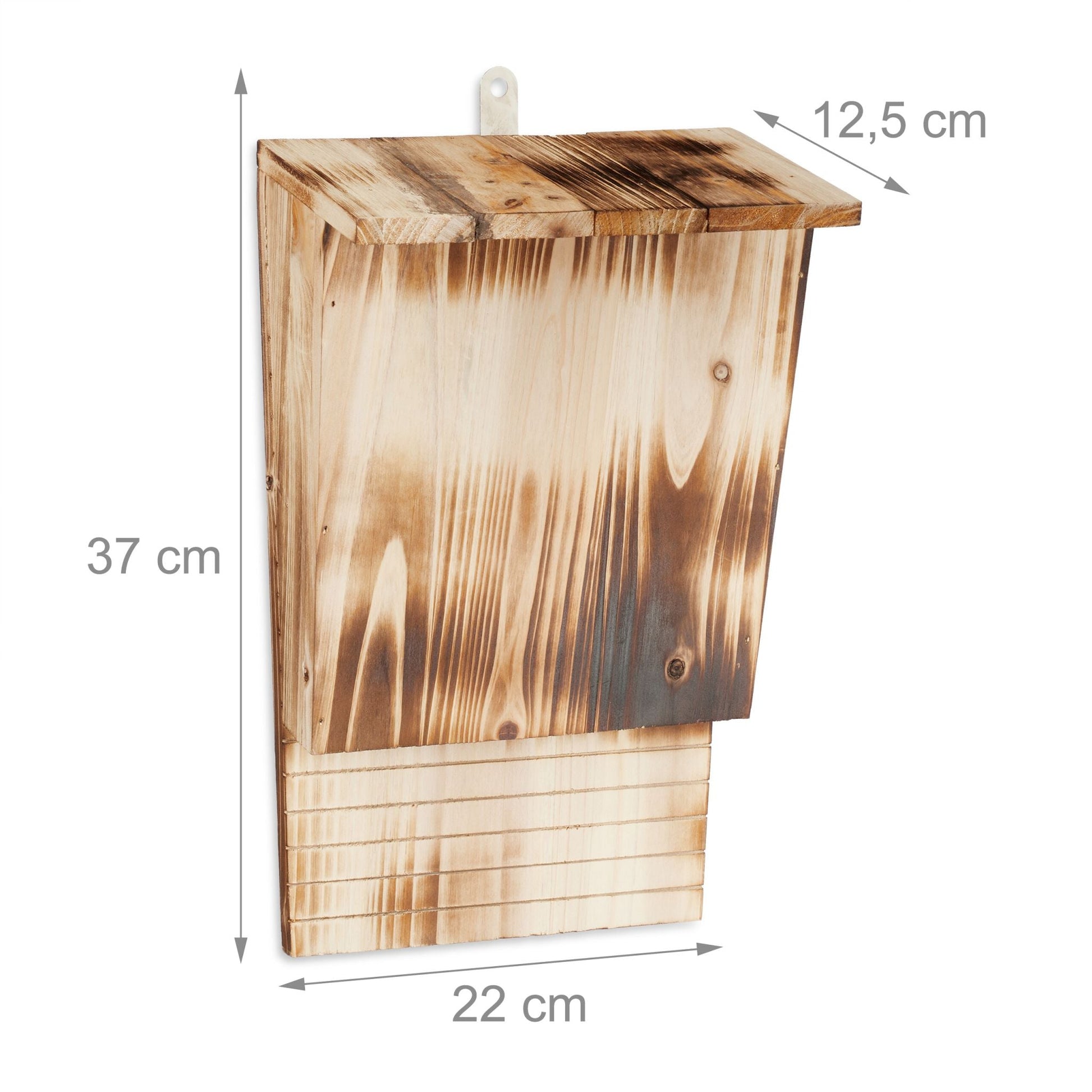 Fledermauskasten geflammten Holz Braun-Hellbraun von Relaxdays