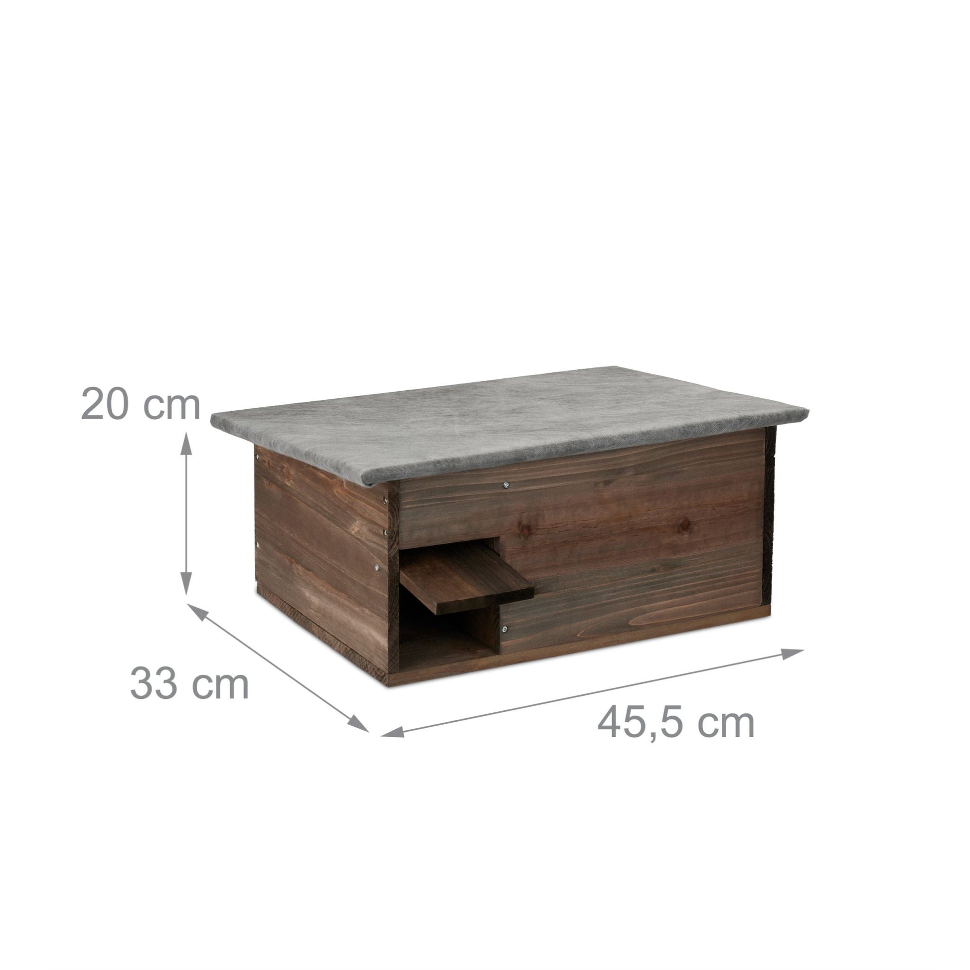 Grosses Igelhaus Holz Weiss-Braun von Relaxdays