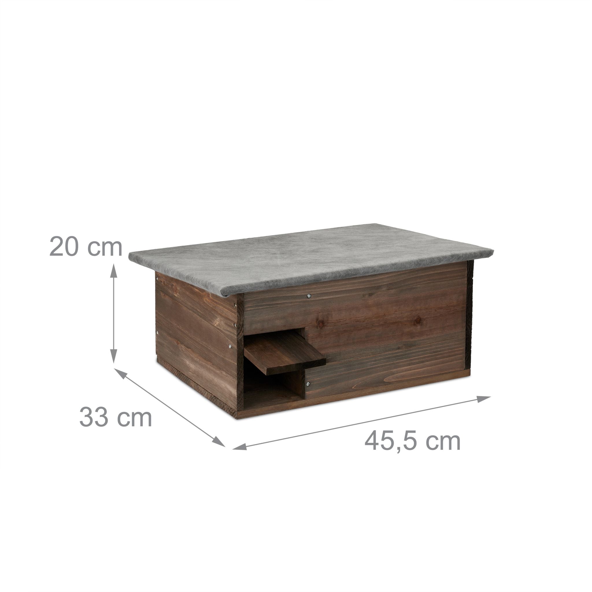 Grosses Igelhaus Holz Weiss-Braun von Relaxdays