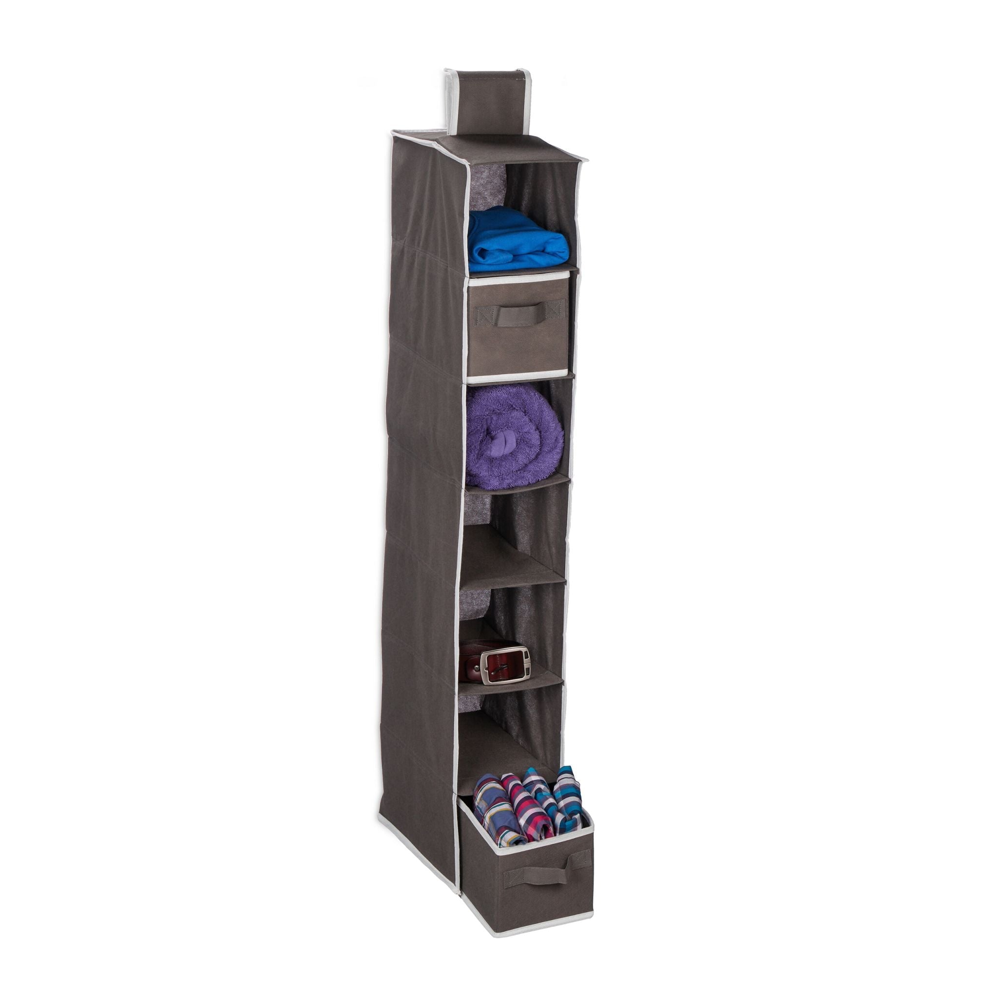 Hängeregal Kleiderschrank 7 Fächer Anthrazit-Weiss von Relaxdays