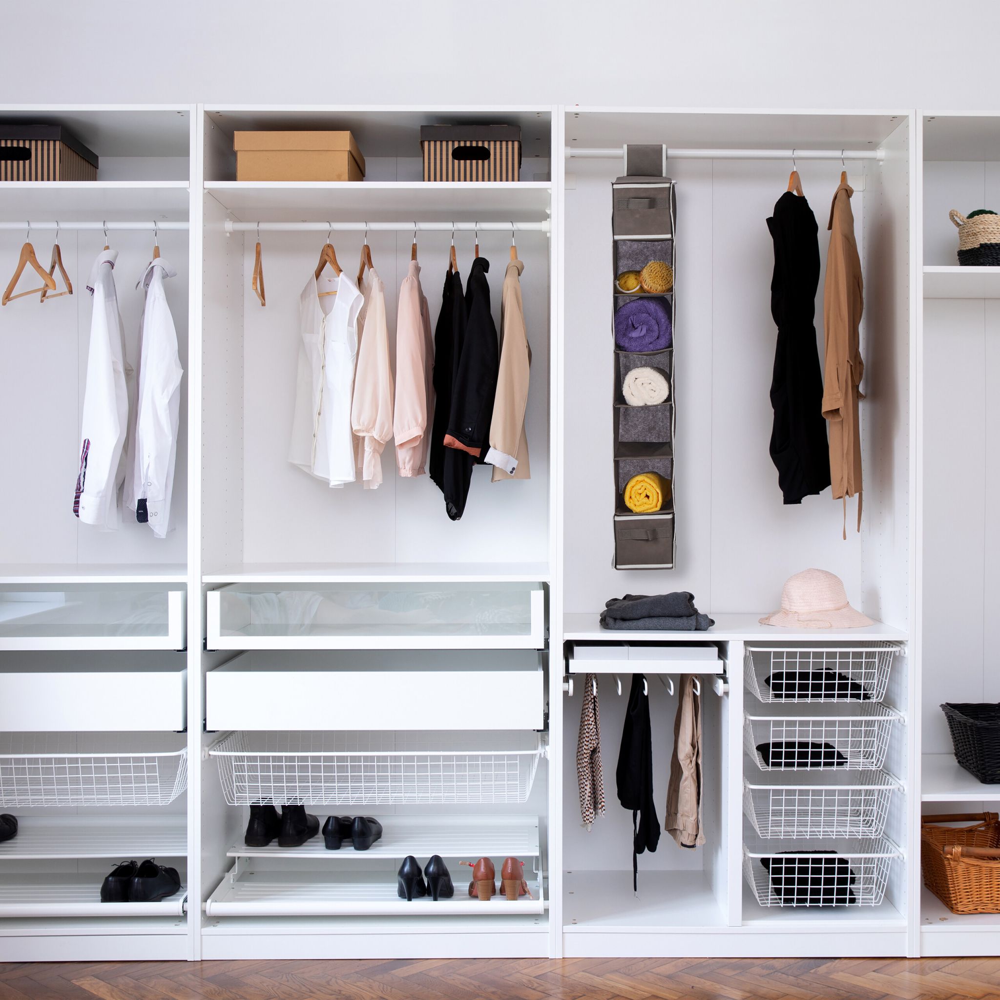 Hängeregal Kleiderschrank 7 Fächer Anthrazit-Weiss von Relaxdays