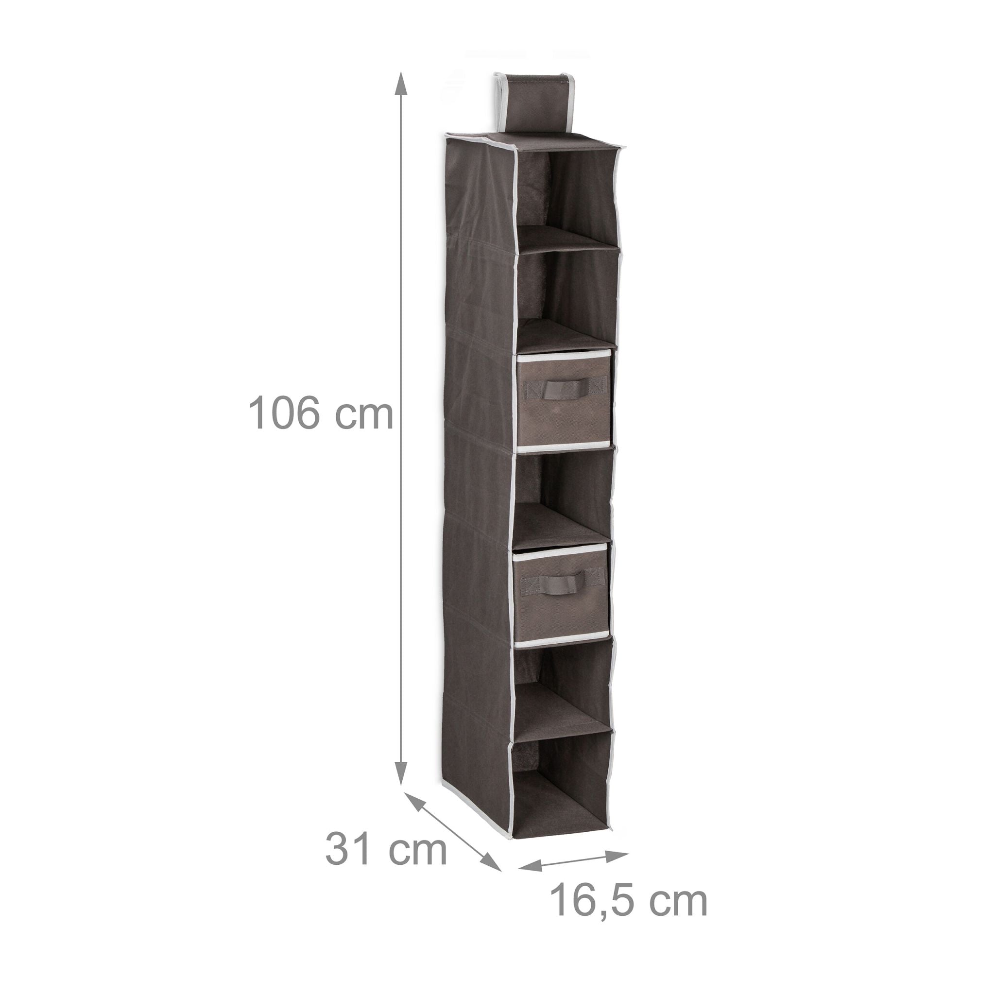 Hängeregal Kleiderschrank 7 Fächer Anthrazit-Weiss von Relaxdays
