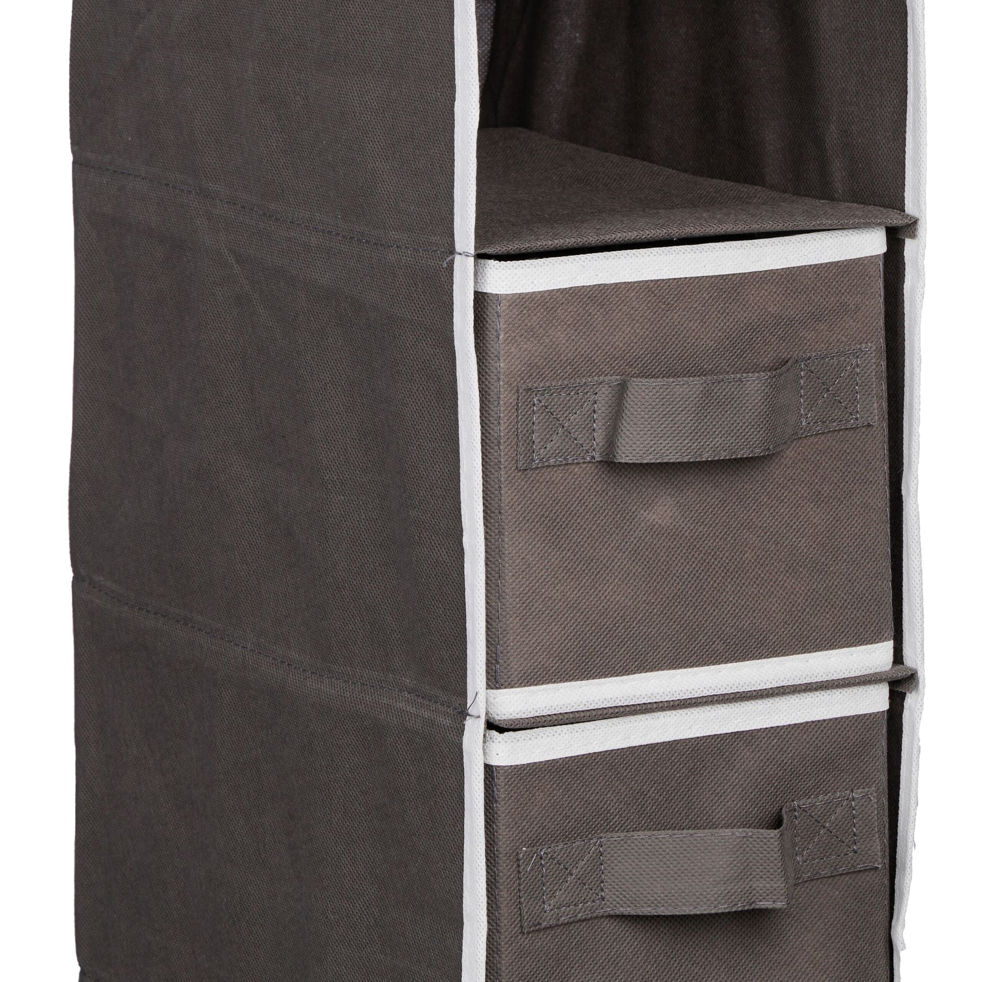 Hängeregal Kleiderschrank 7 Fächer Anthrazit-Weiss von Relaxdays
