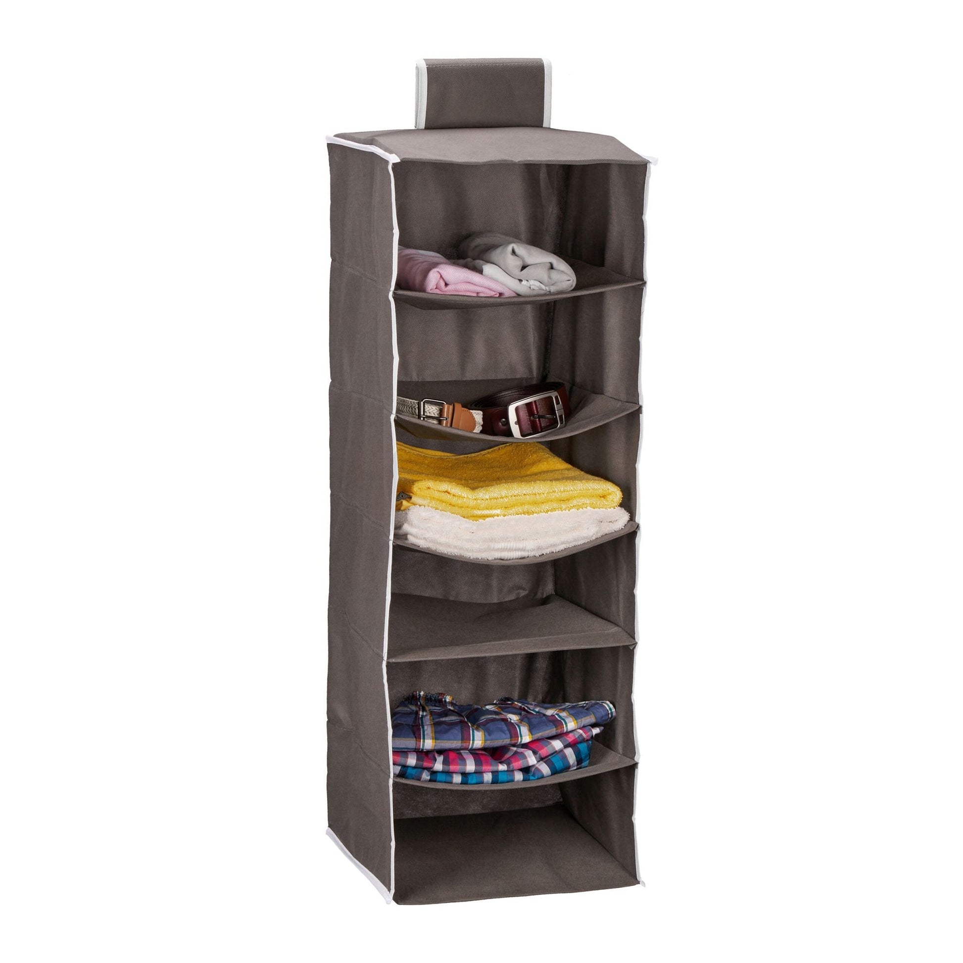 Hängeregal Kleiderschrank 6 Fächer Anthrazit-Weiss von Relaxdays