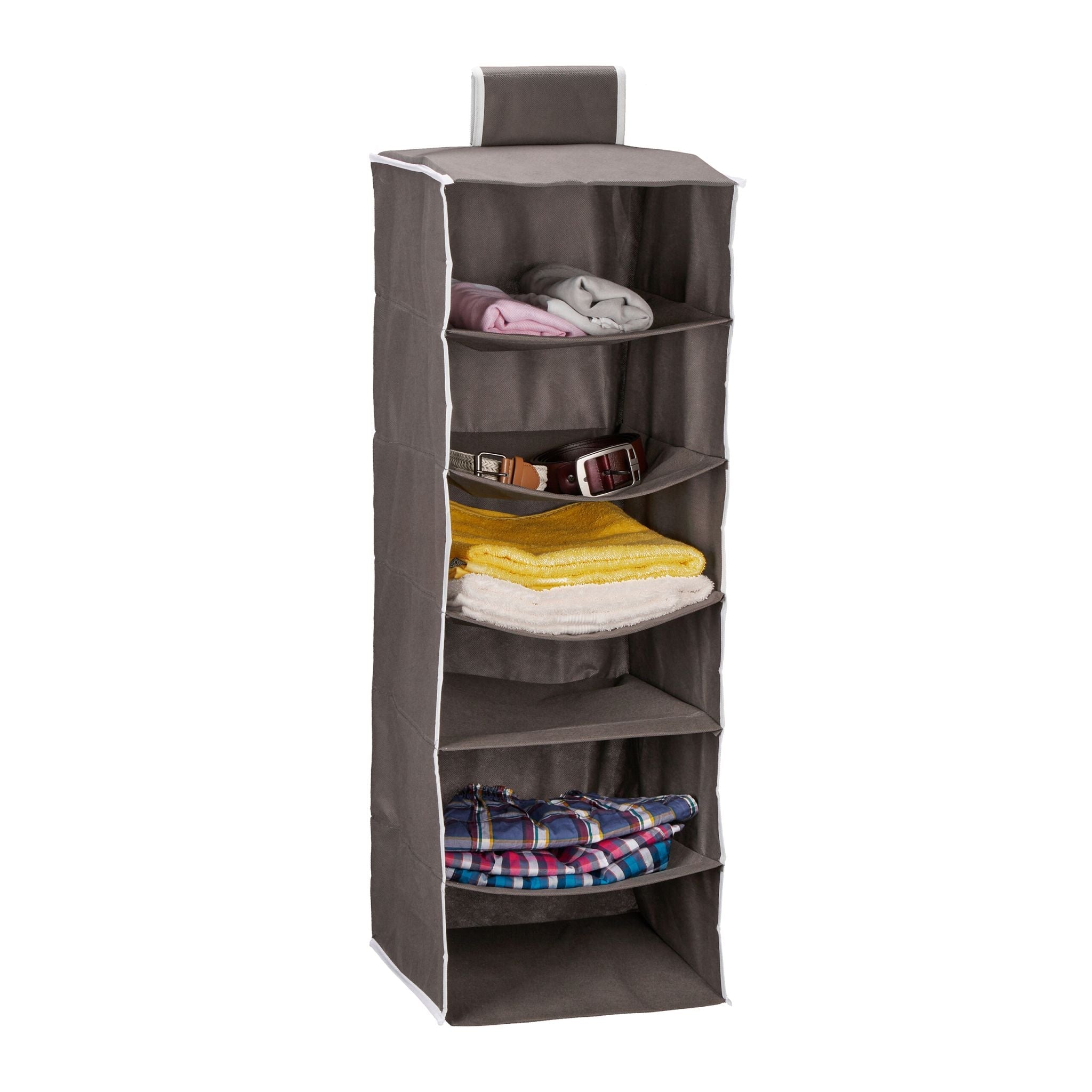 Hängeregal Kleiderschrank 6 Fächer Anthrazit-Weiss von Relaxdays