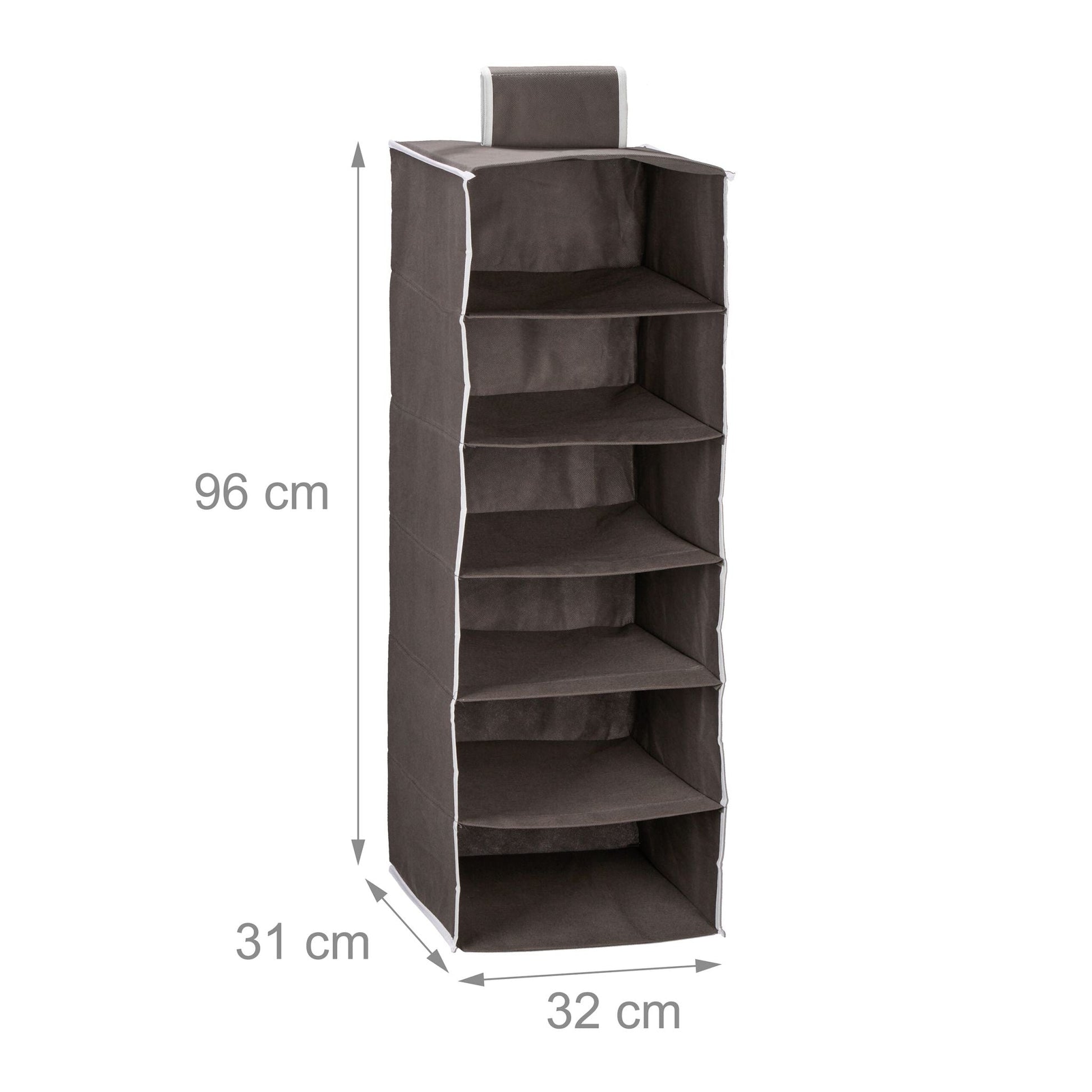 Hängeregal Kleiderschrank 6 Fächer Anthrazit-Weiss von Relaxdays