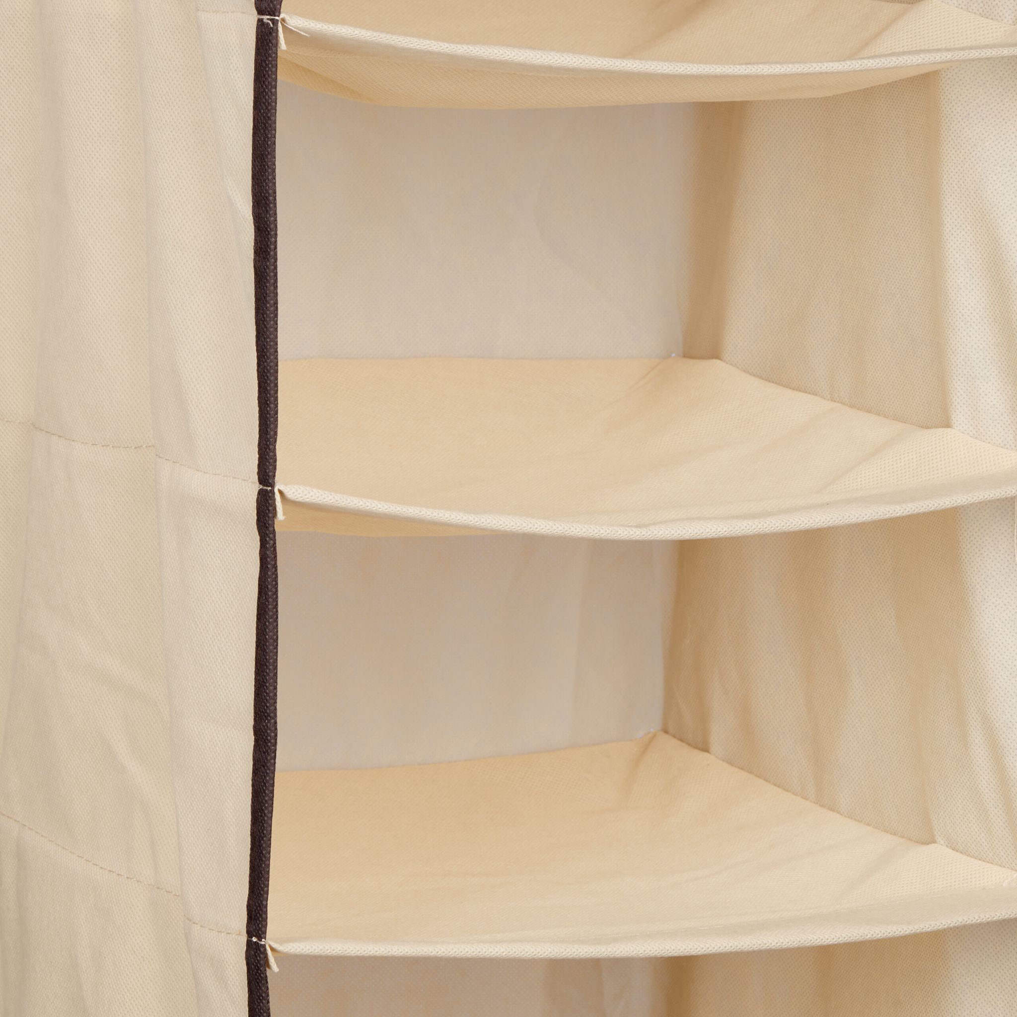 Hängeregal Kleiderschrank 6 Fächer Beige-Dunkelbraun von Relaxdays
