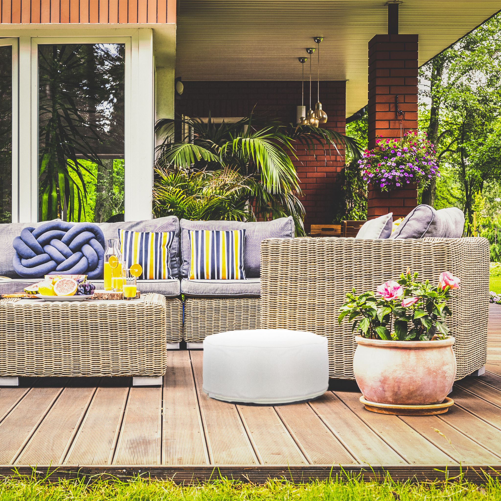 Aufblasbarer Hocker in Creme Creme von Relaxdays