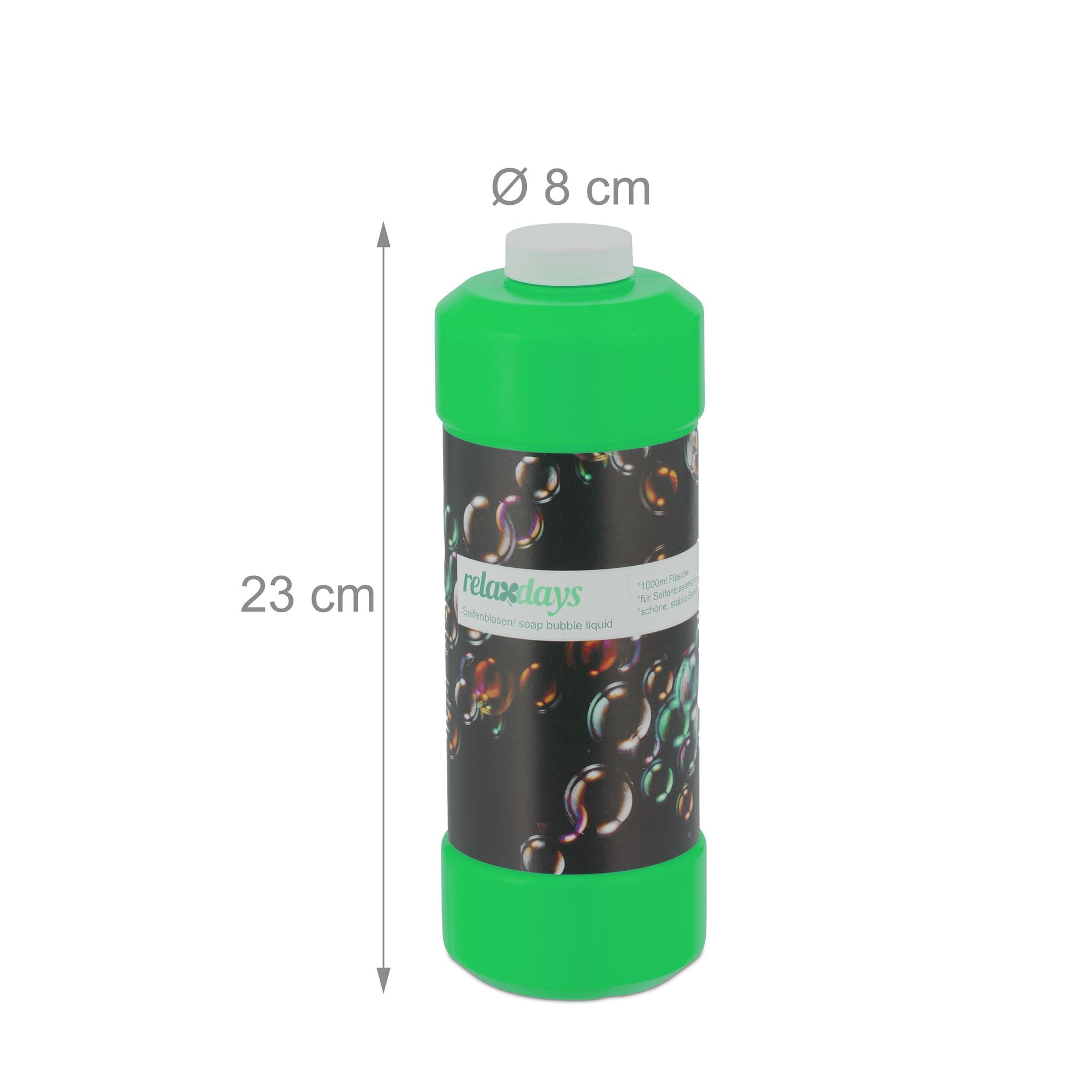 Seifenblasen Nachfüllflasche 1l 2er-Set Grün-Schwarz von Relaxdays