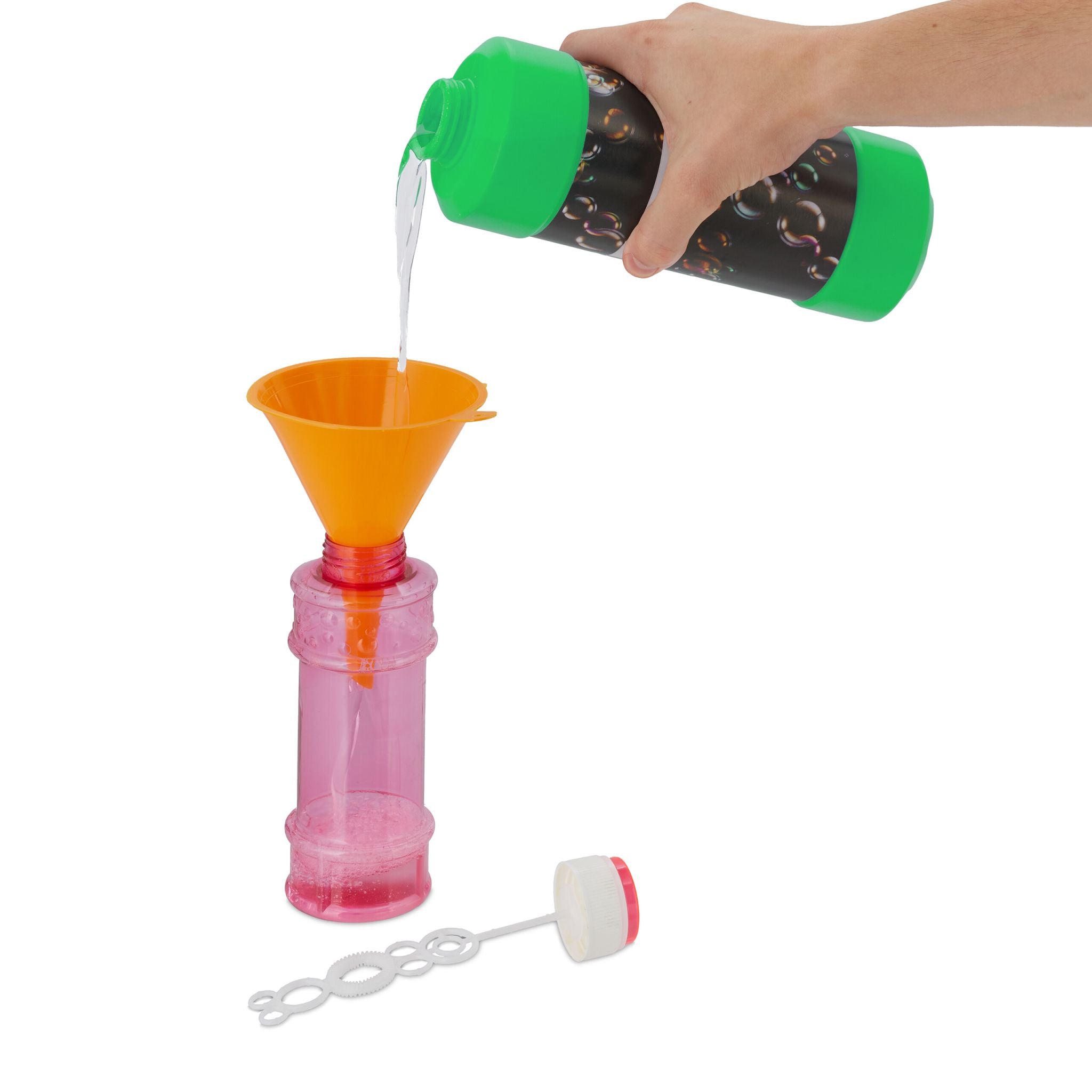 Seifenblasen Nachfüllflasche 1l 2er-Set Grün-Schwarz von Relaxdays