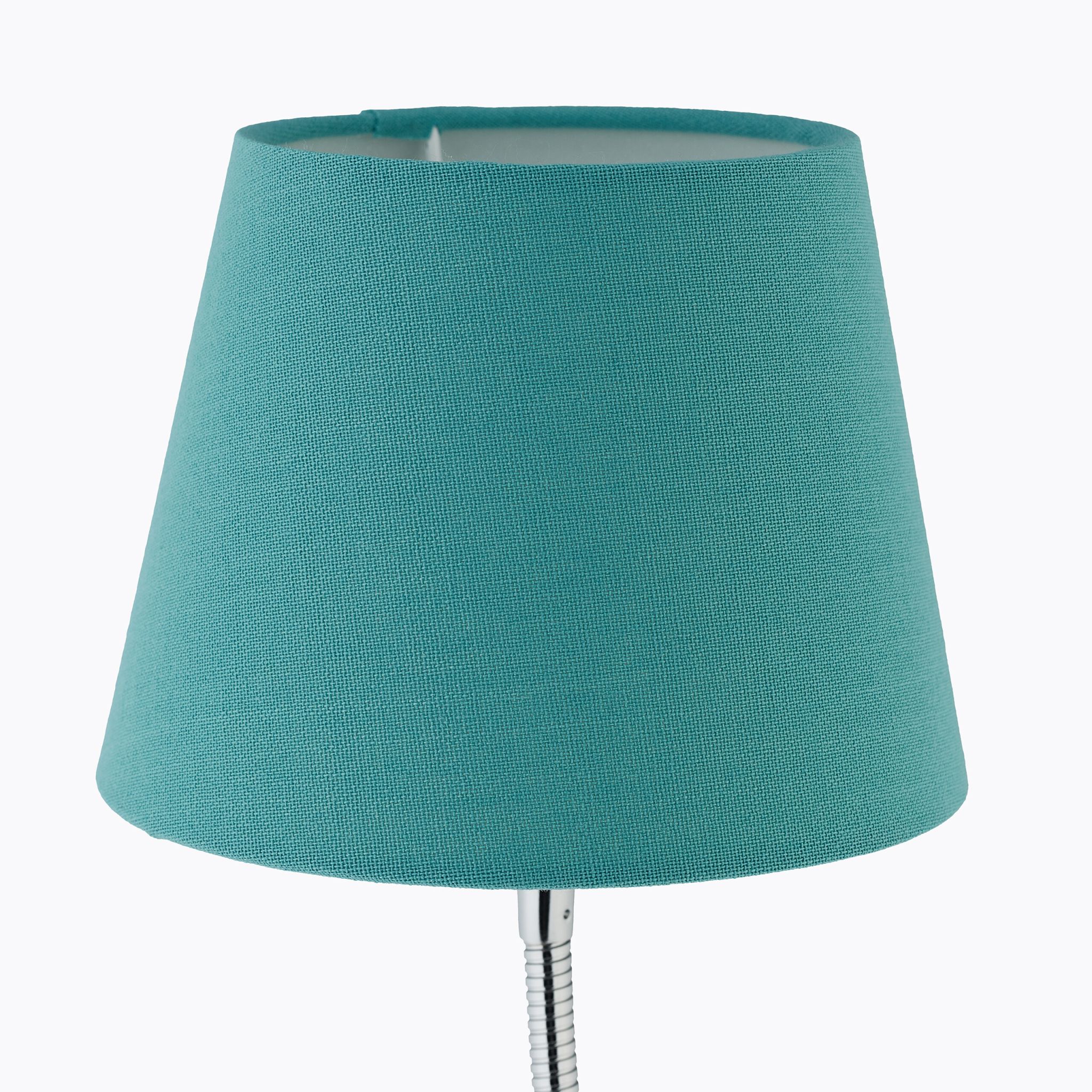 Flexible Tischlampe mit Stoffschirm Silber-Türkis von Relaxdays