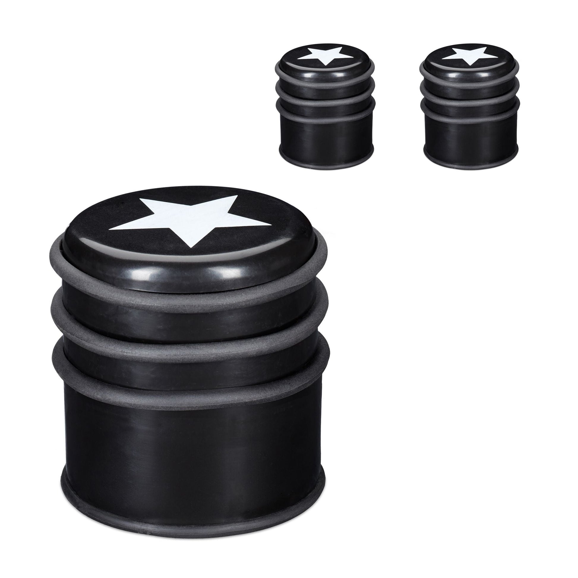 Türstopper Stern 3er-Set Weiss-Schwarz von Relaxdays