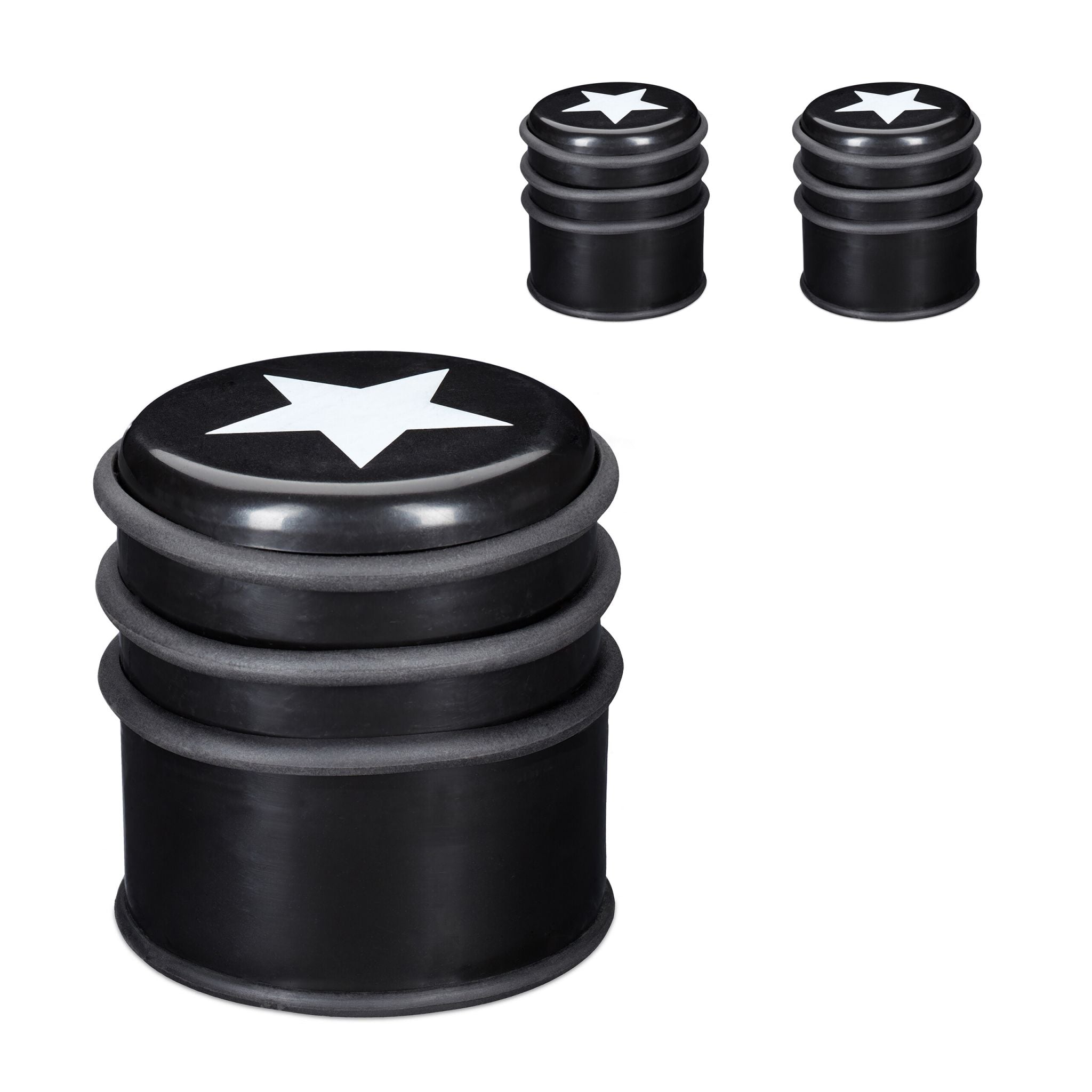 Türstopper Stern 3er-Set Weiss-Schwarz von Relaxdays