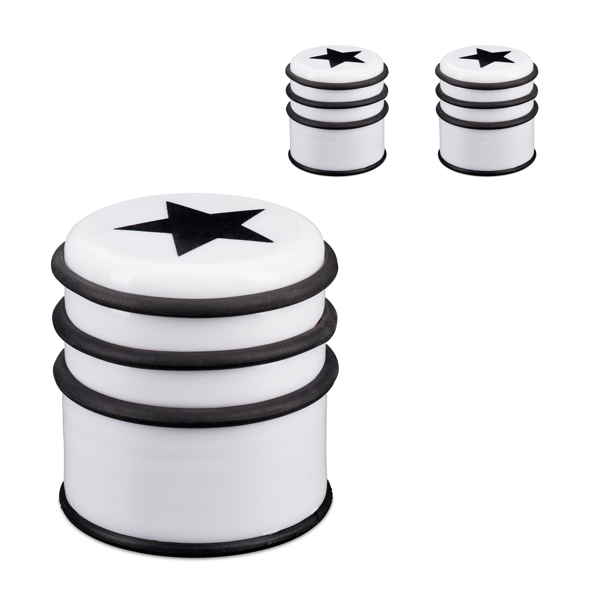 Türstopper Stern 3er-Set Weiss-Schwarz von Relaxdays