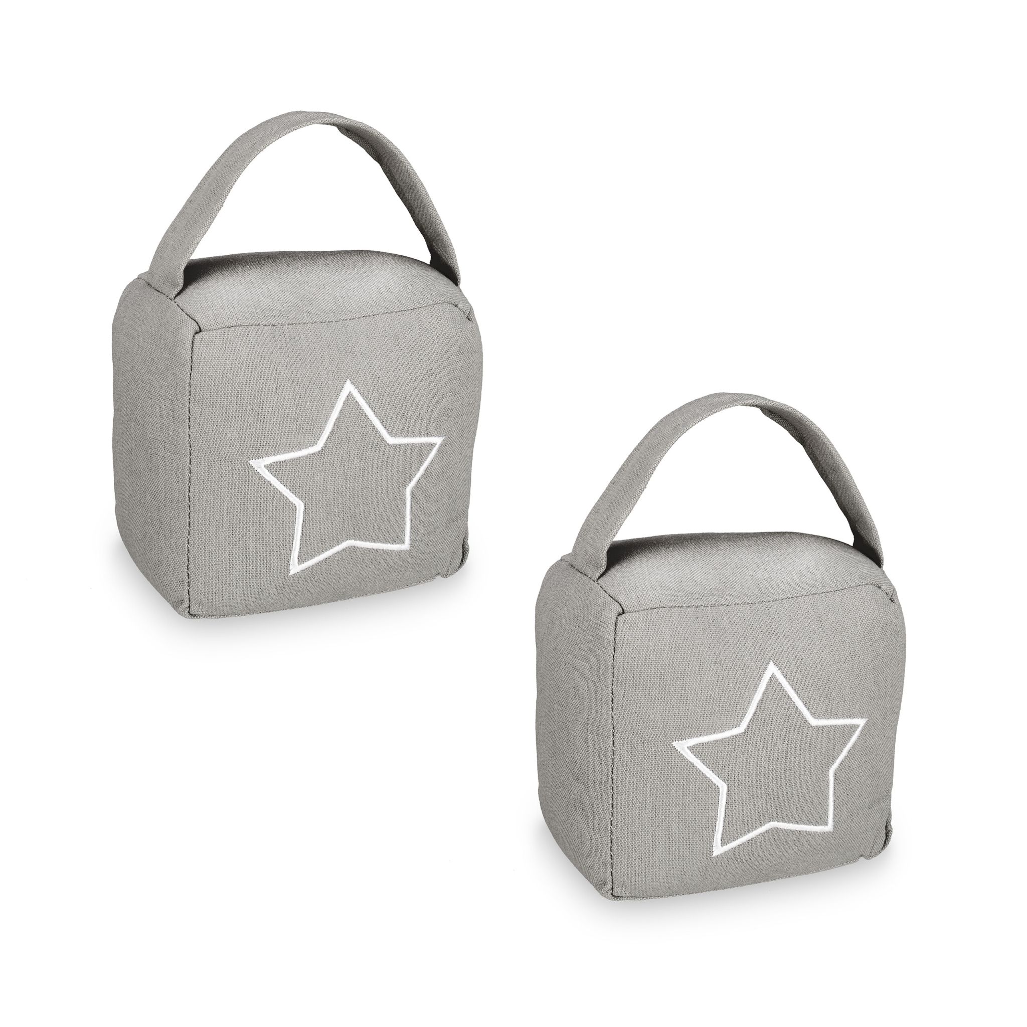 Türstopper Stern 2er-Set Weiss-Grau von Relaxdays