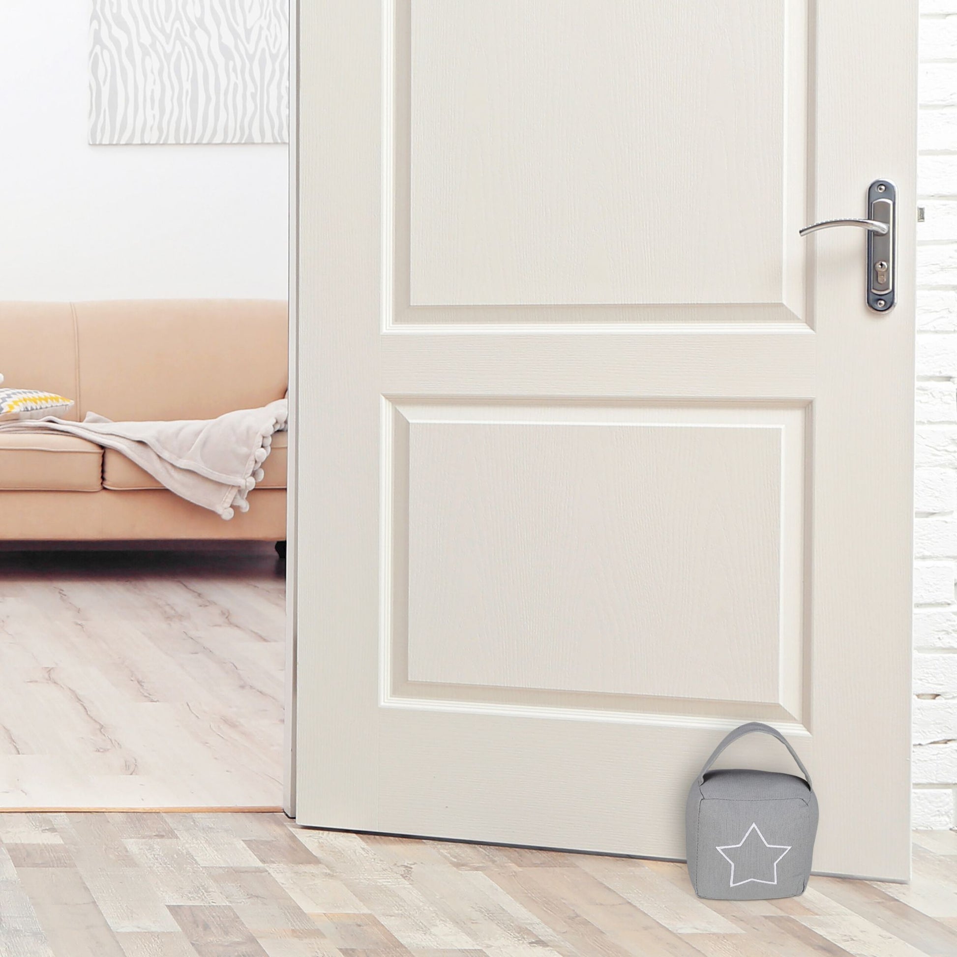 Türstopper Stern 2er-Set Weiss-Grau von Relaxdays