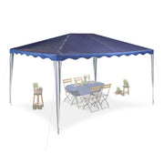 Pavillon 3x4 m Weiss-Dunkelblau von Relaxdays