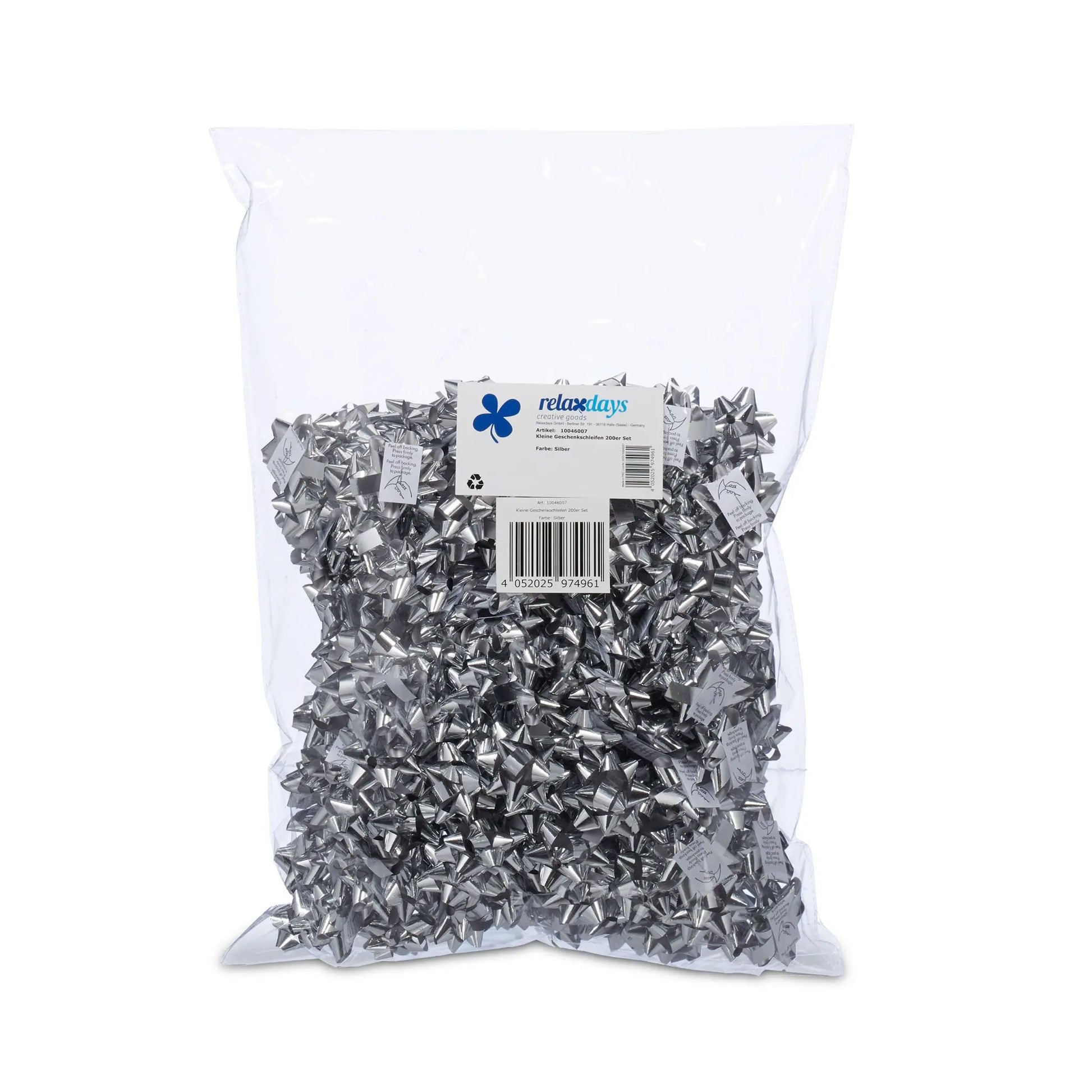 Geschenkschleifen 200er-Set Silber von Relaxdays