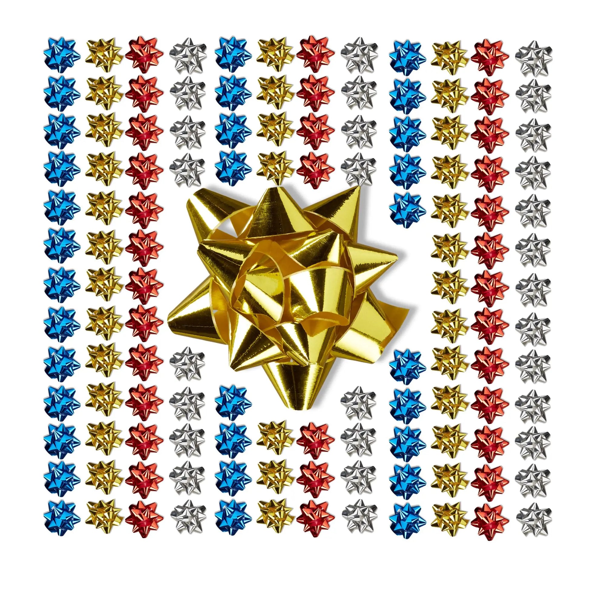 Geschenkschleifen 200er-Set Blau-Rot-Silber von guteszeug.ch