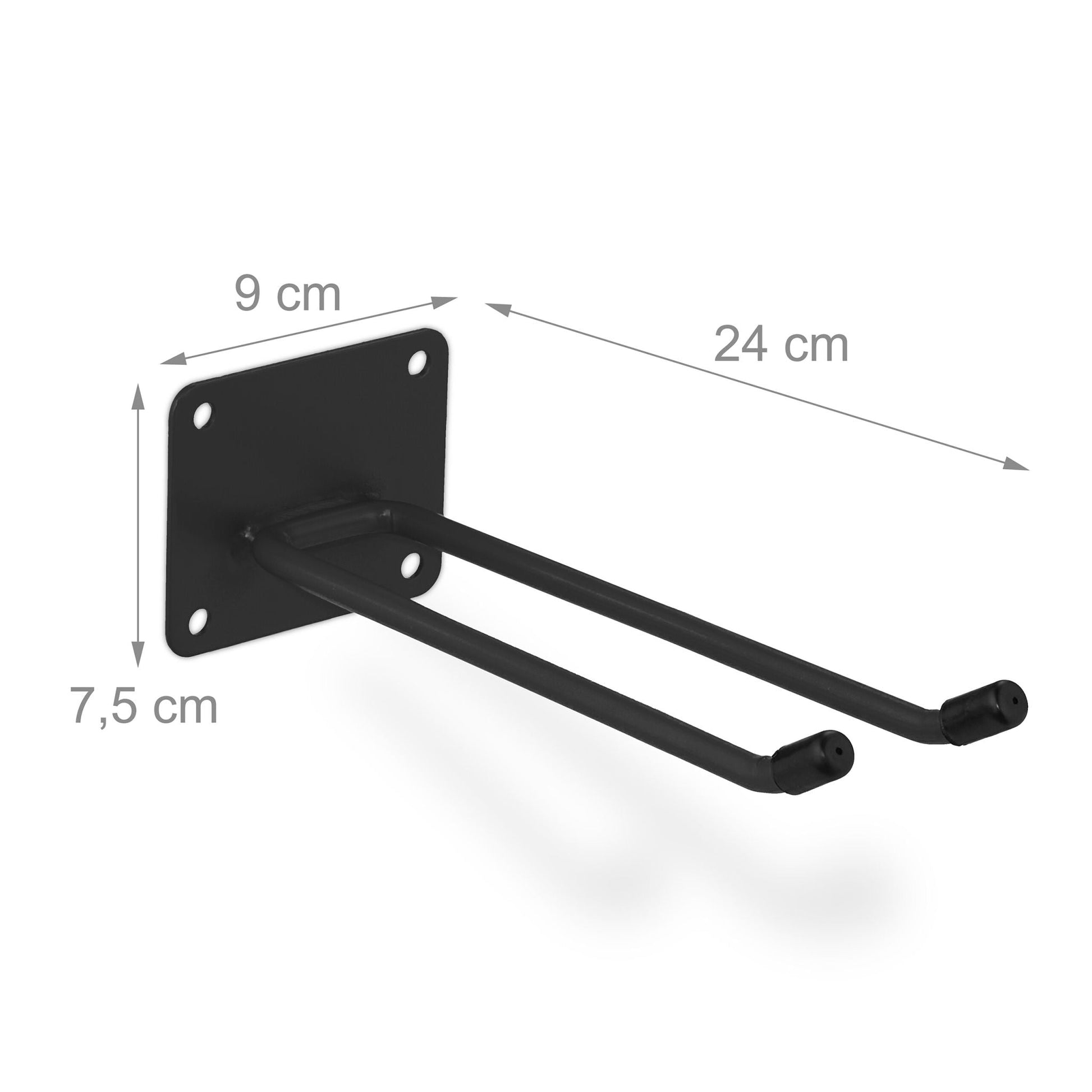 Gerätehalter Stahl 3er-Set Schwarz von Relaxdays