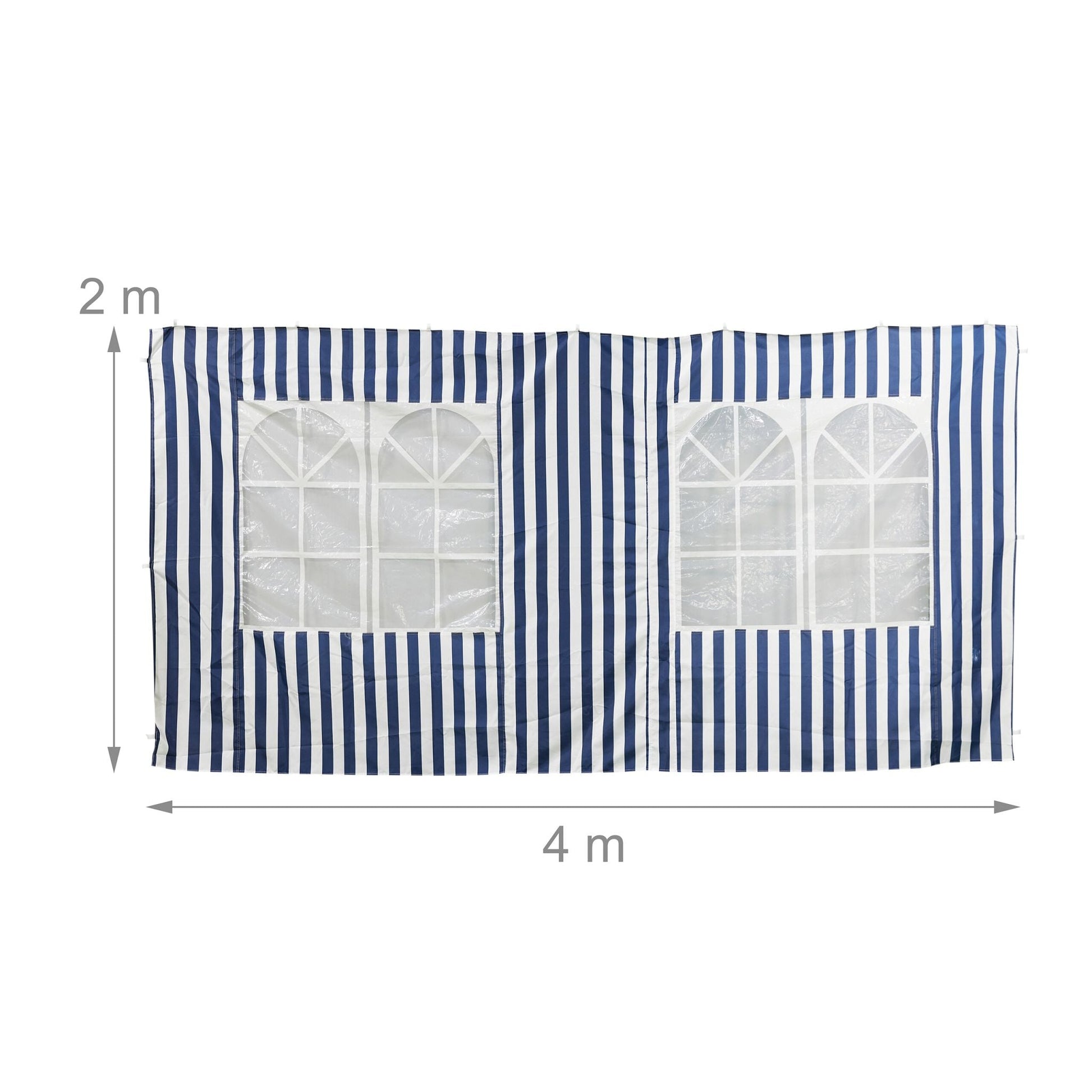 Pavillon Seitenteile 3x4m 3er-Set Weiss-Dunkelblau-Transparent von Relaxdays