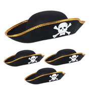 Piratenhut 4er-Set Weiss-Gold-Schwarz von Relaxdays