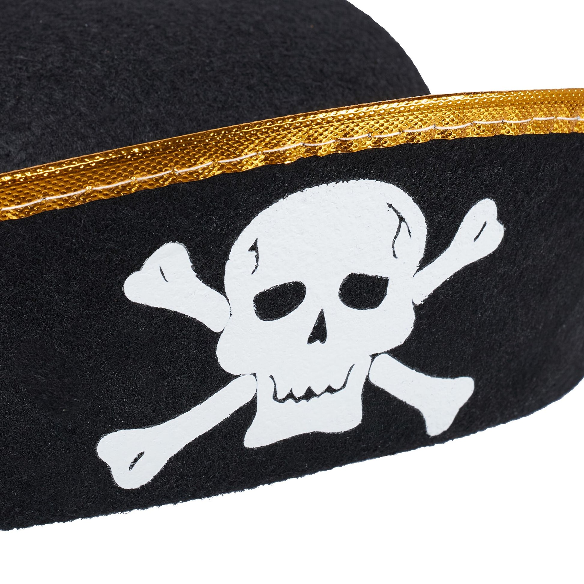 Piratenhut 4er-Set Weiss-Gold-Schwarz von Relaxdays