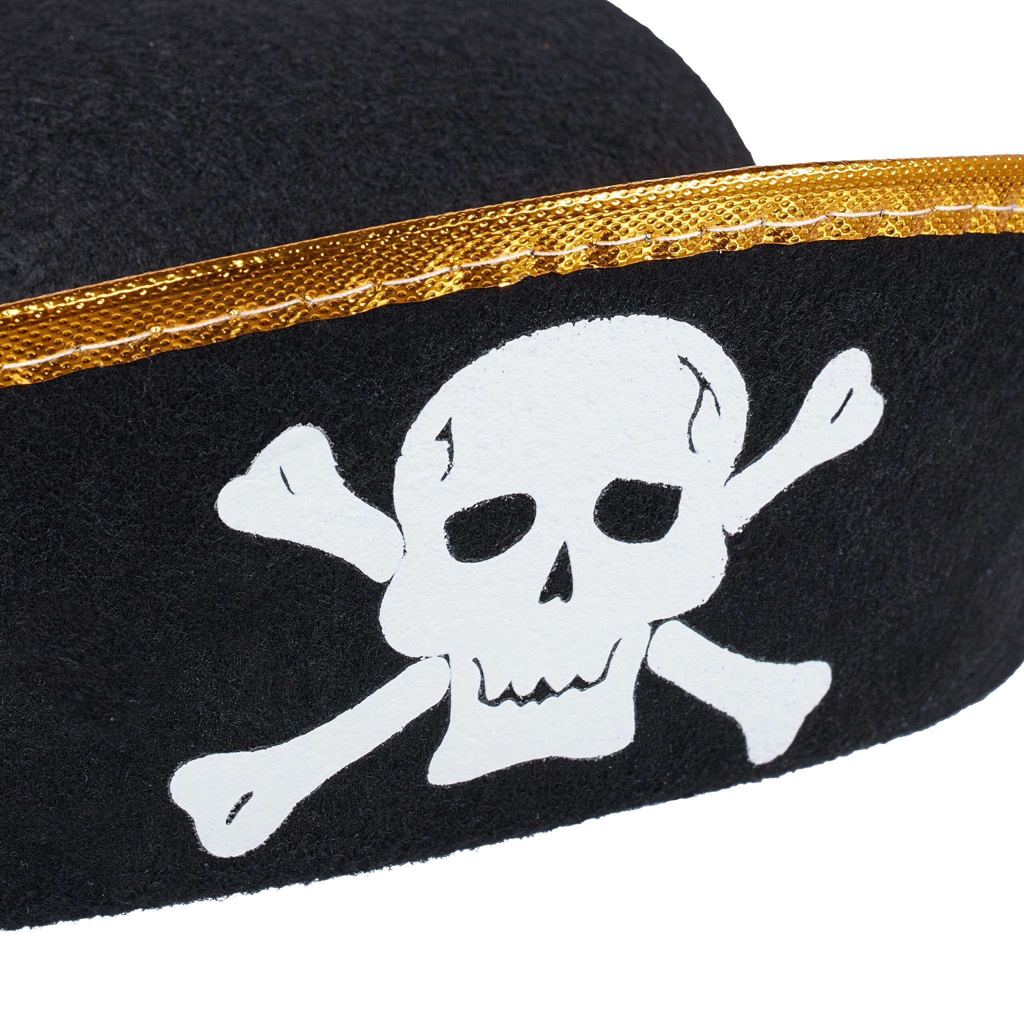 Piratenhut 4er-Set Weiss-Gold-Schwarz von Relaxdays