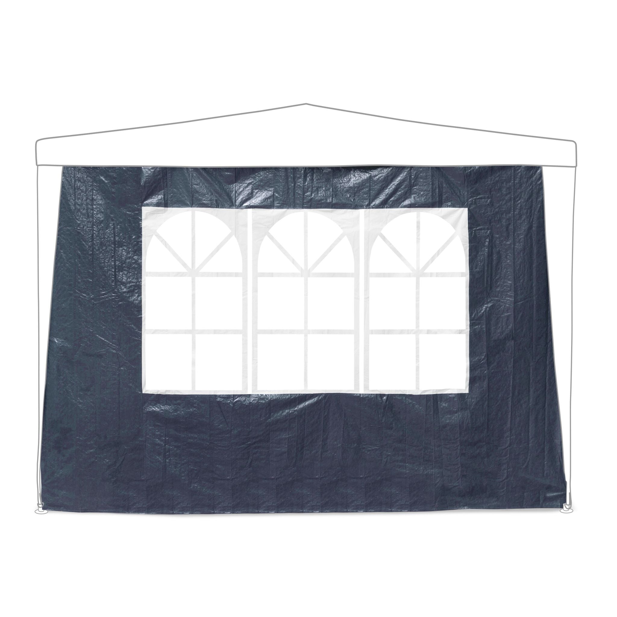 Pavillon Seitenteile 6er-Set Weiss-Dunkelblau-Transparent von Relaxdays