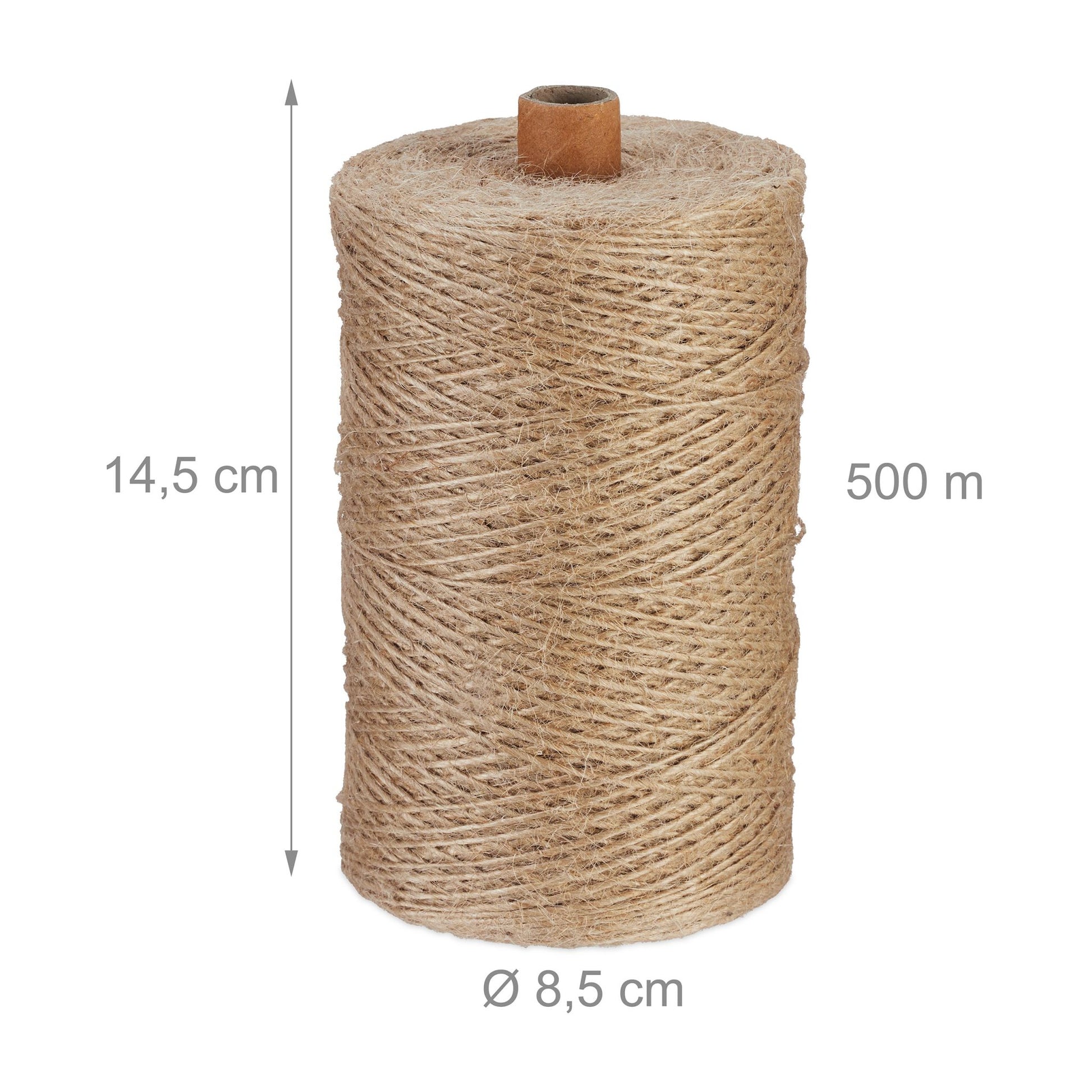 Juteschnur 1 mm x 500 m 2er-Set Hellbraun von Relaxdays