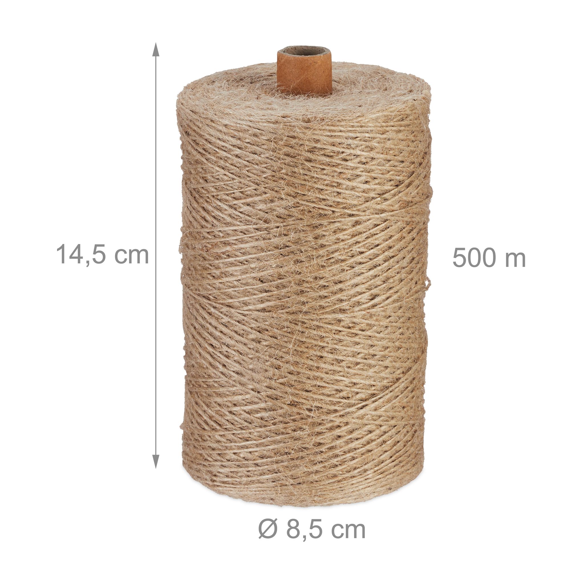 Juteschnur 1 mm x 500 m 2er-Set Hellbraun von Relaxdays