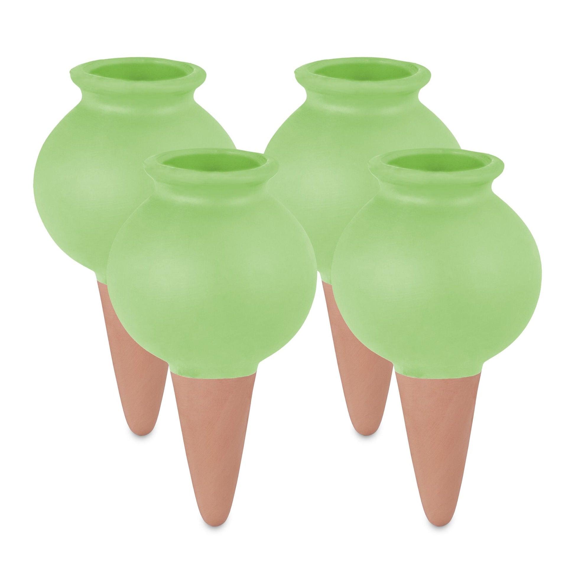 Tonkegel 4er-Set Grün-Hellbraun von Relaxdays
