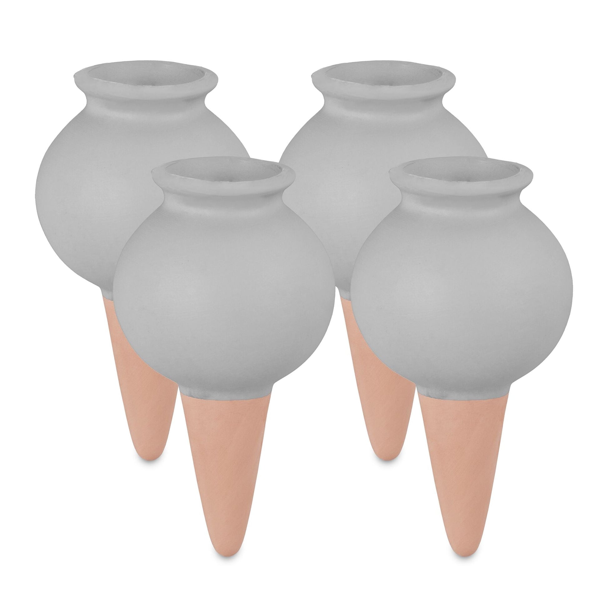 Tonkegel 4er-Set Hellbraun-Grau von Relaxdays