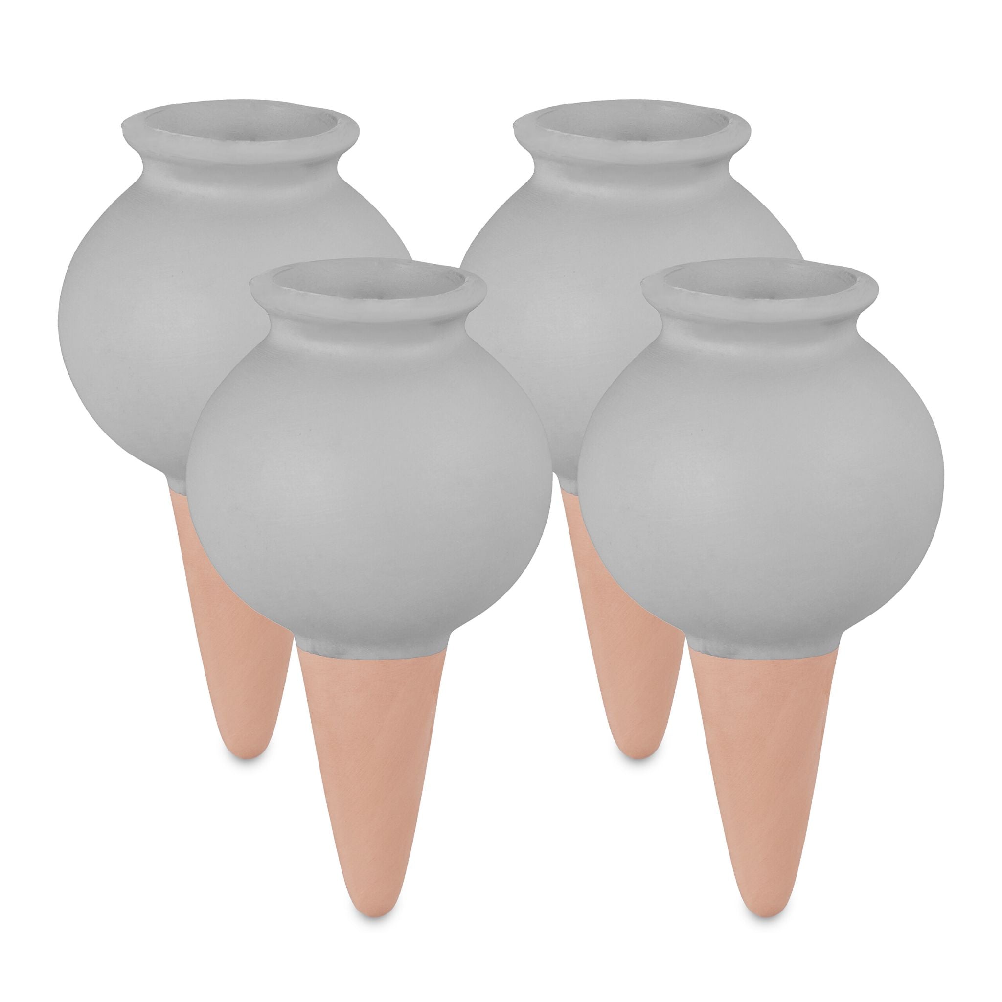 Tonkegel 4er-Set Hellbraun-Grau von Relaxdays