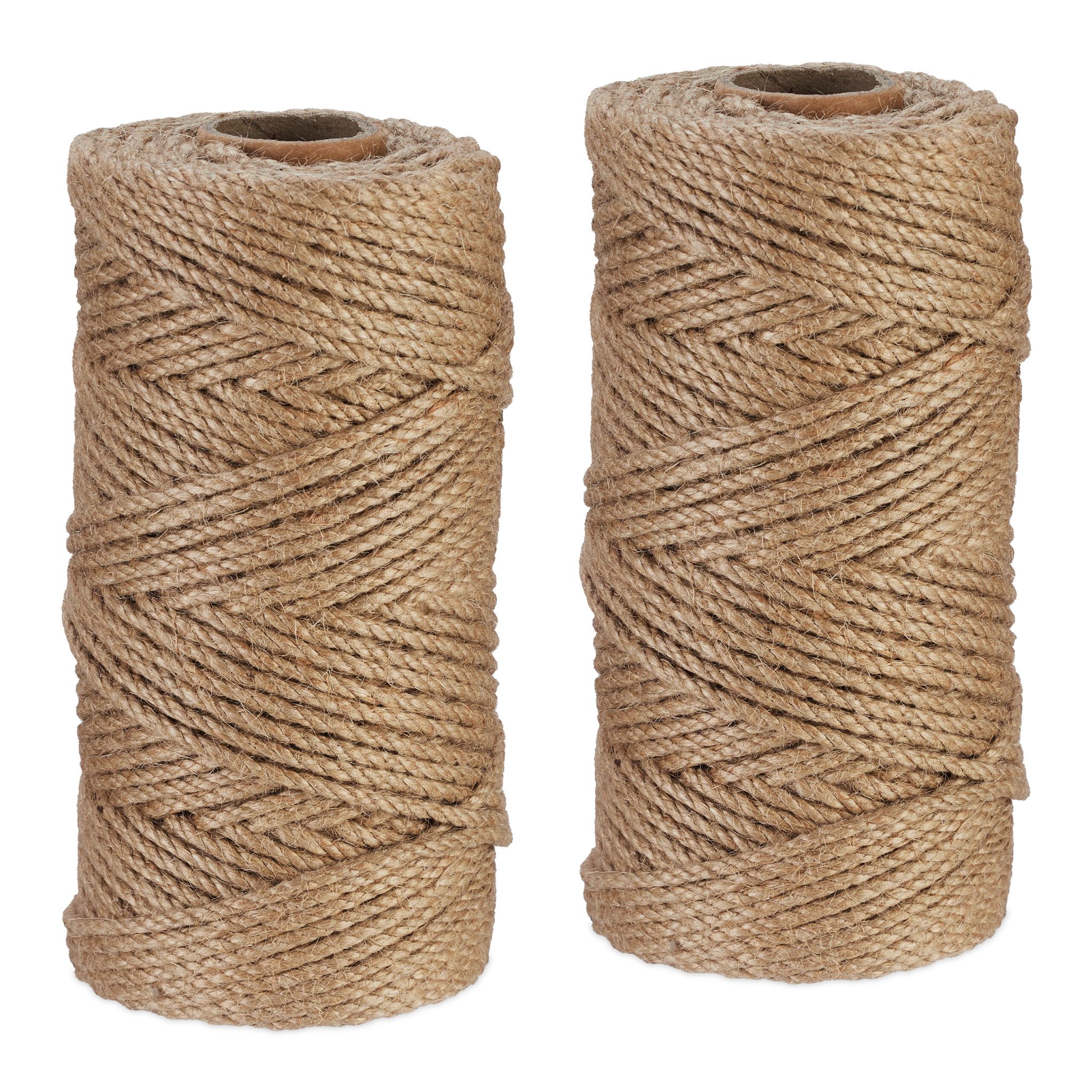Juteschnur 4 mm x 100 m 2er-Set Hellbraun von Relaxdays