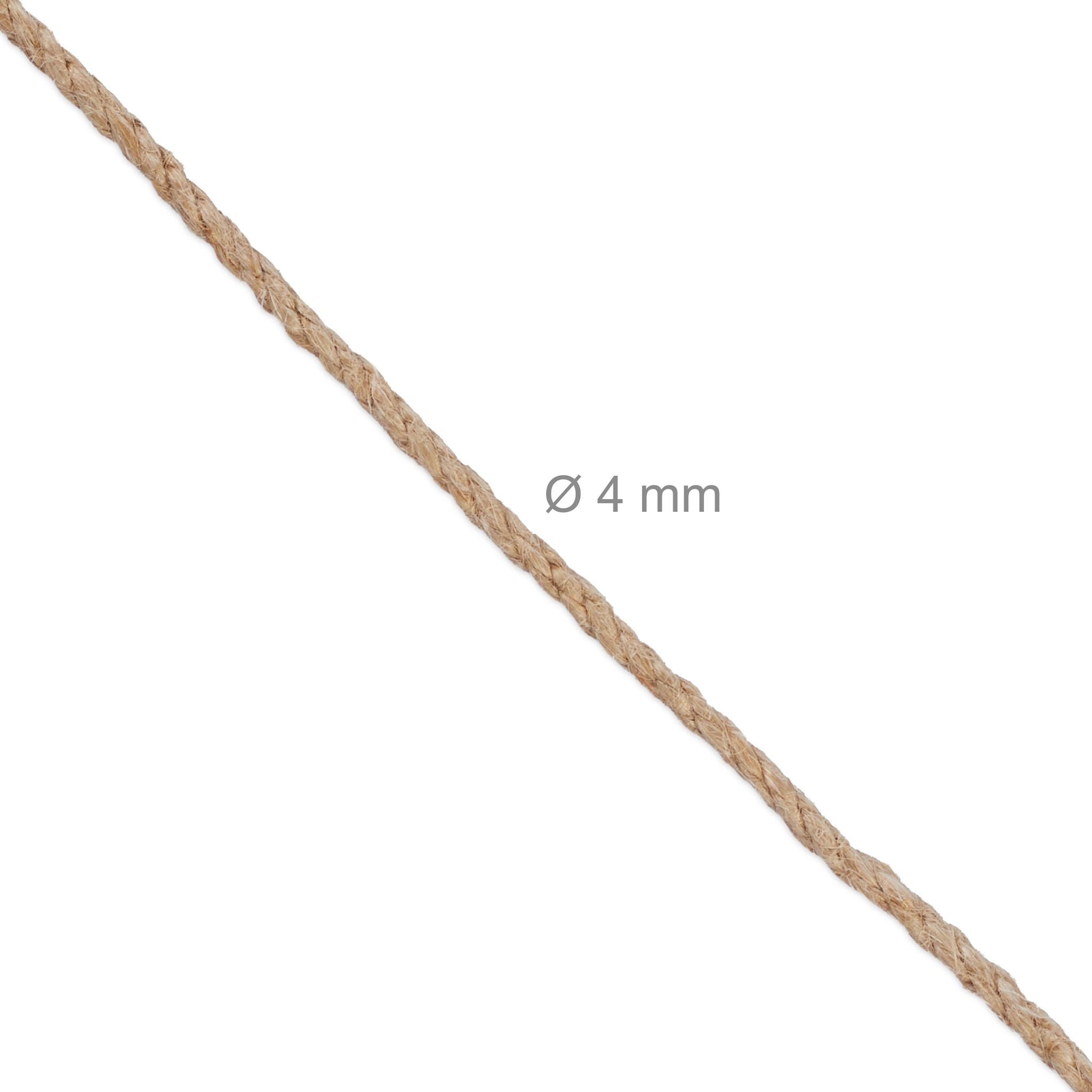 Juteschnur 4 mm x 100 m 2er-Set Hellbraun von Relaxdays