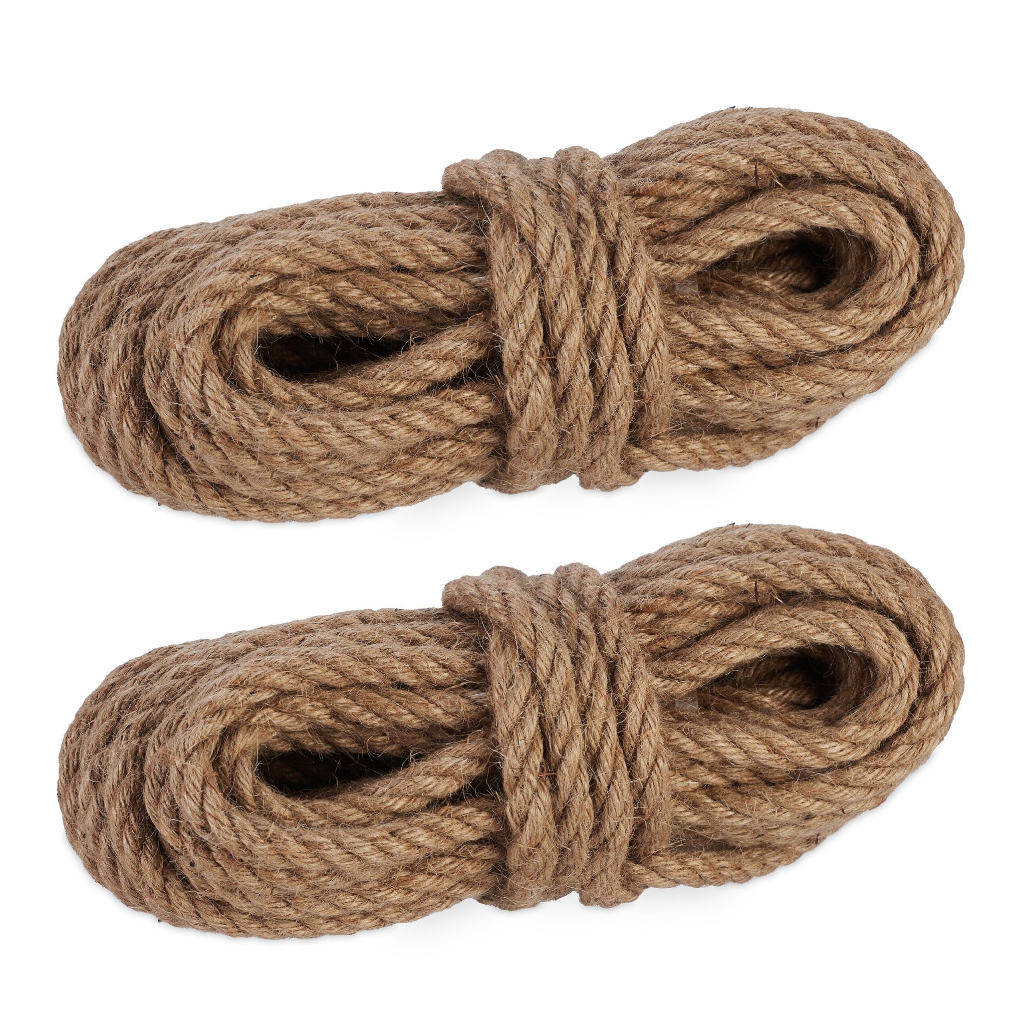 Juteseil 12 mm x 10 m 2er-Set Hellbraun von Relaxdays