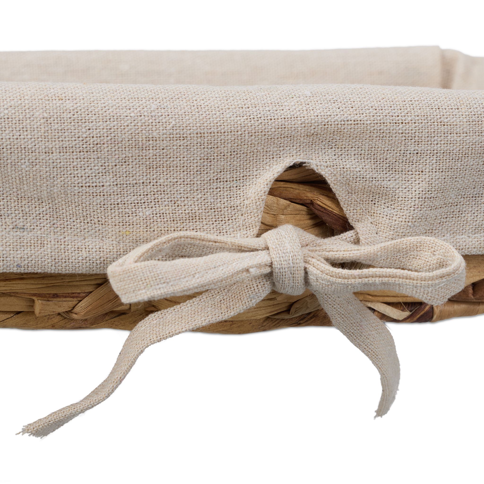 Brotkorb mit Stoffeinsatz 3er-Set Creme-Hellbraun von Relaxdays