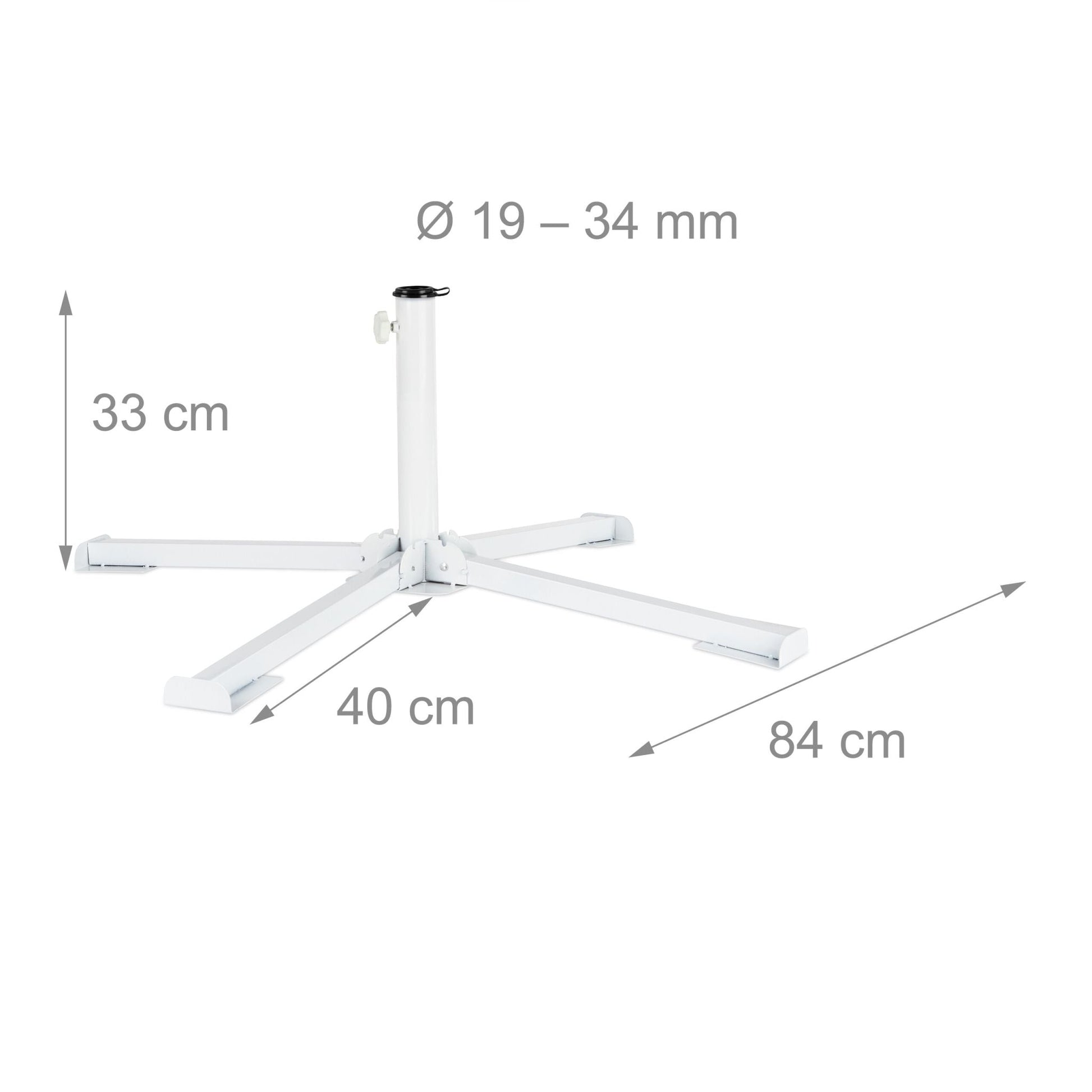 Plattenständer Sonnenschirm weiss Weiss von Relaxdays