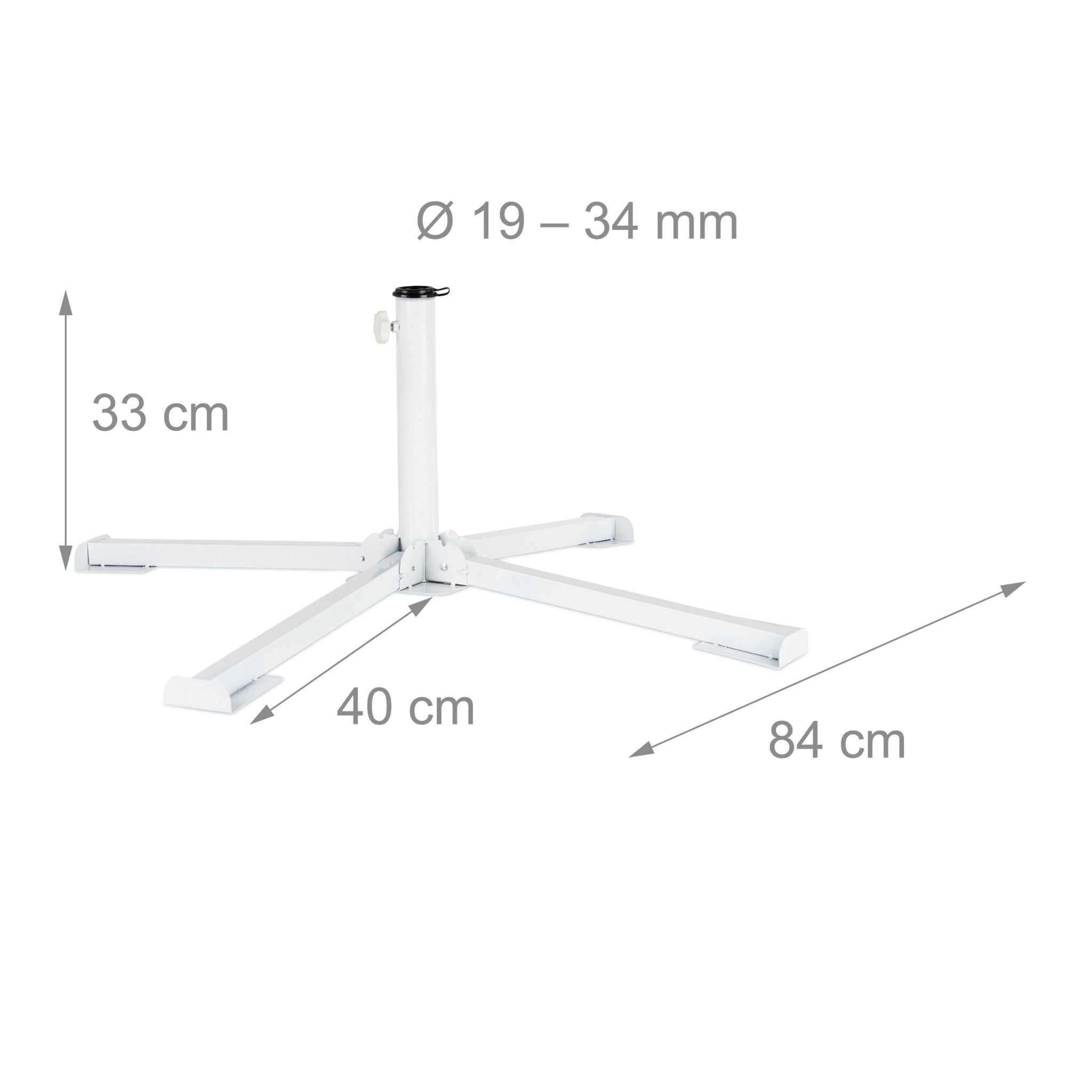 Plattenständer Sonnenschirm weiss Weiss von Relaxdays