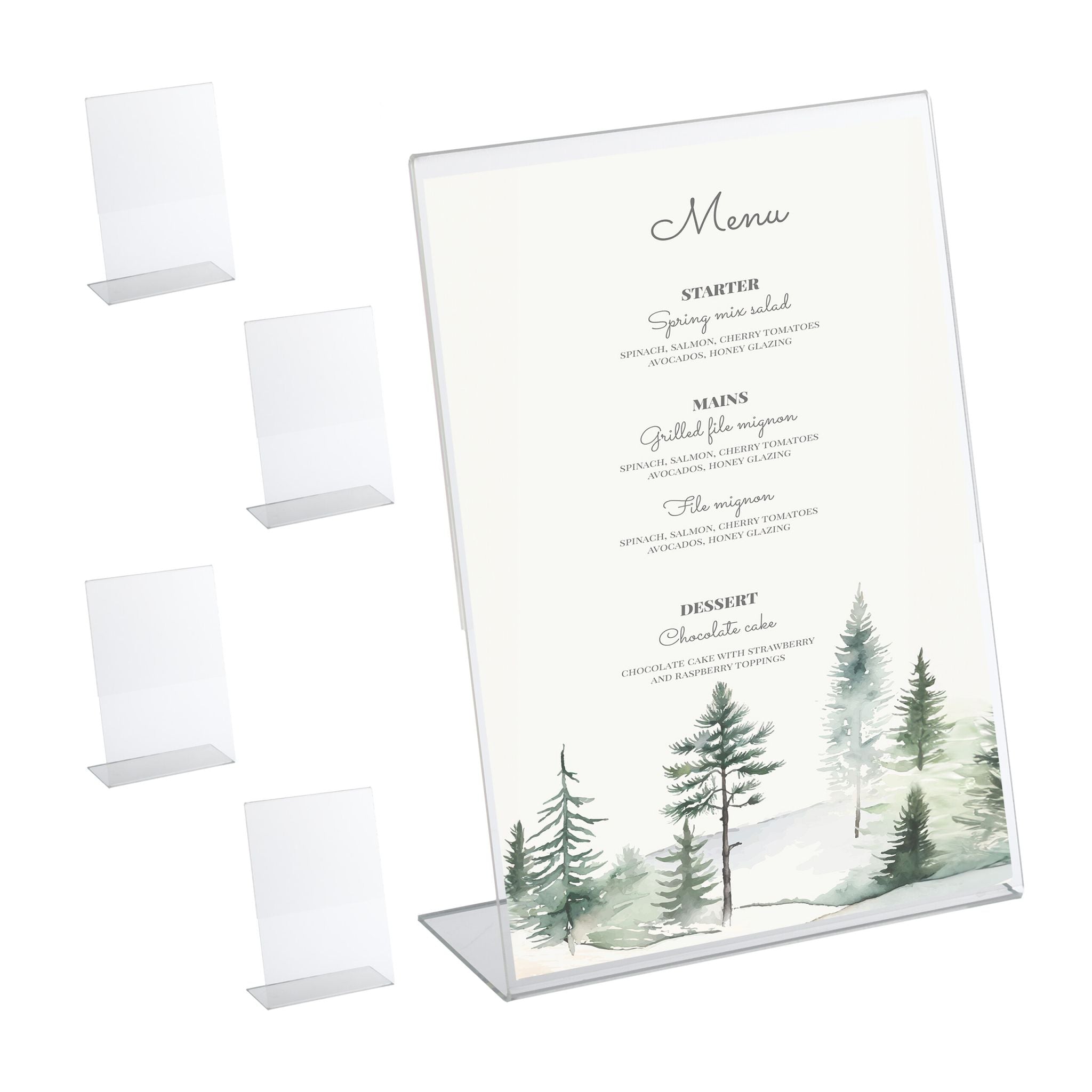 Tischaufsteller DIN A4 5er-Set Transparent von Relaxdays