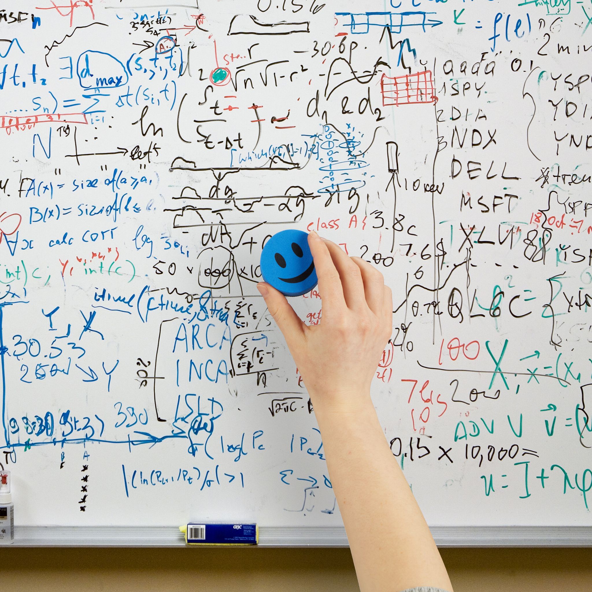 Runder Whiteboard Schwamm 20er-Set Blau-Grün-Rot