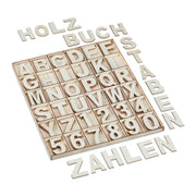 Holzbuchstaben & -zahlen 144er-Set Beige von Relaxdays