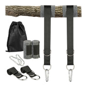 Hängemattenaufhängung 7-tlg. Set Schwarz-Silber-Grau von Relaxdays
