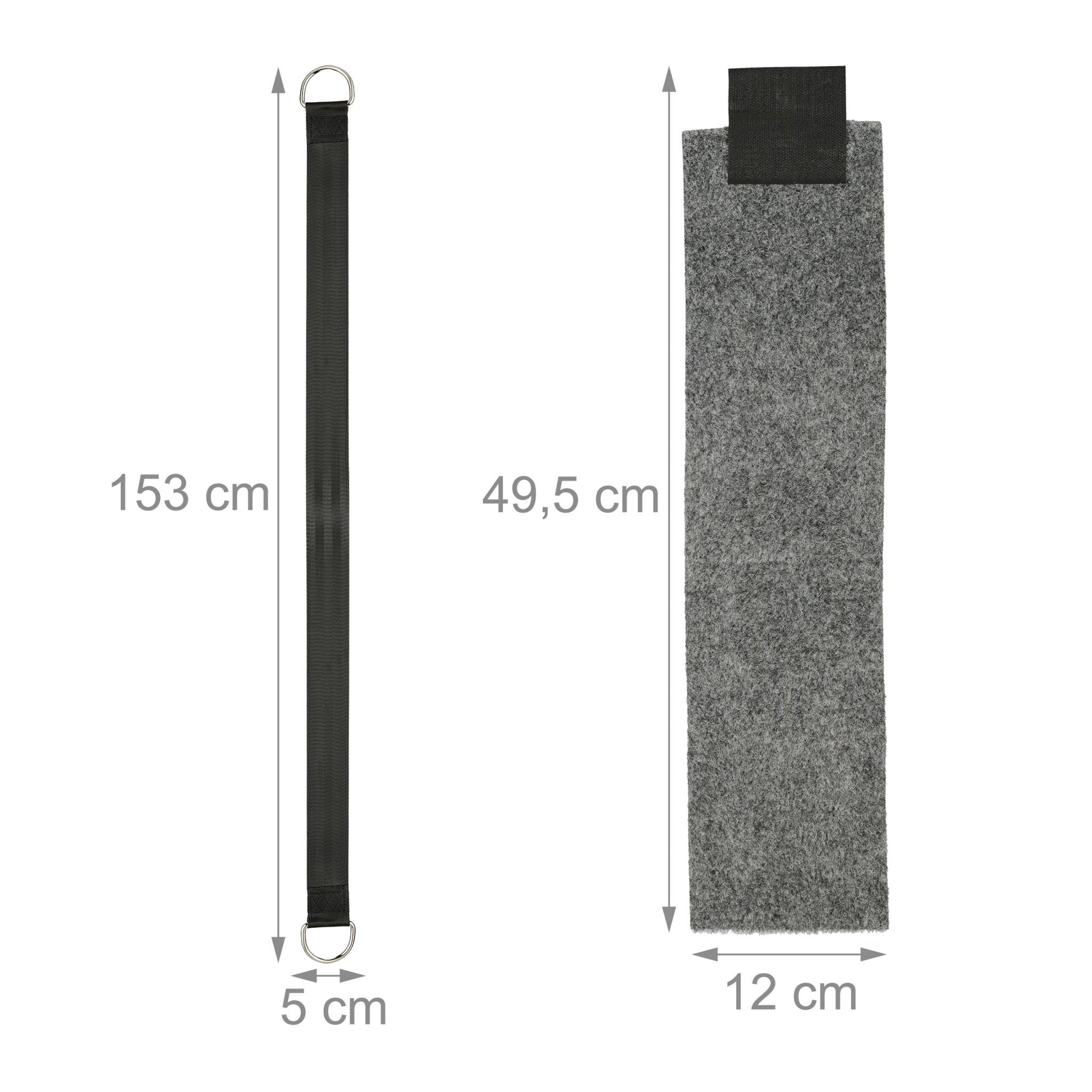 Hängemattenaufhängung 7-tlg. Set Schwarz-Silber-Grau von Relaxdays