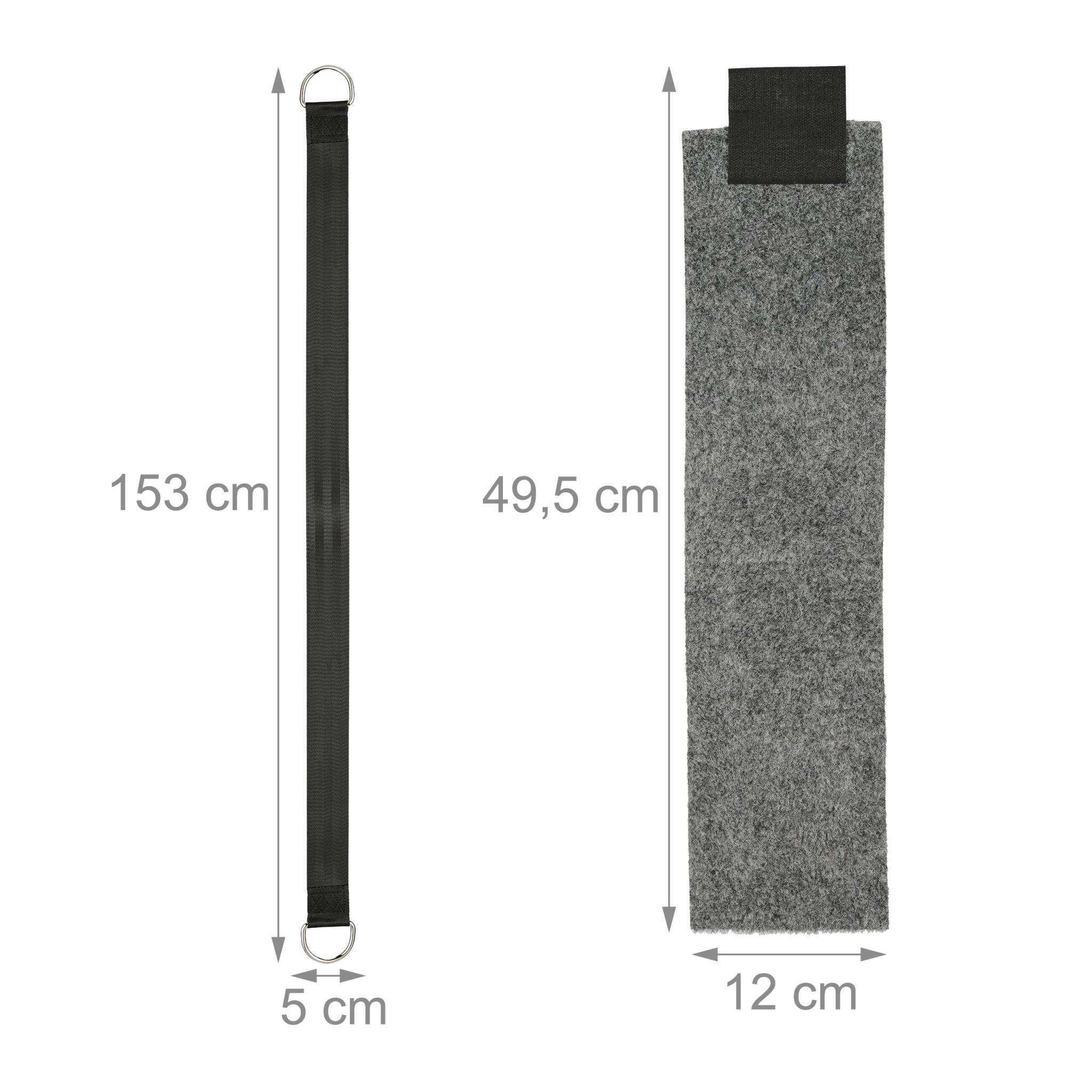 Hängemattenaufhängung 7-tlg. Set Schwarz-Silber-Grau von Relaxdays