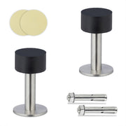 Türstopper Gummi 2er-Set Schwarz-Silber von Relaxdays