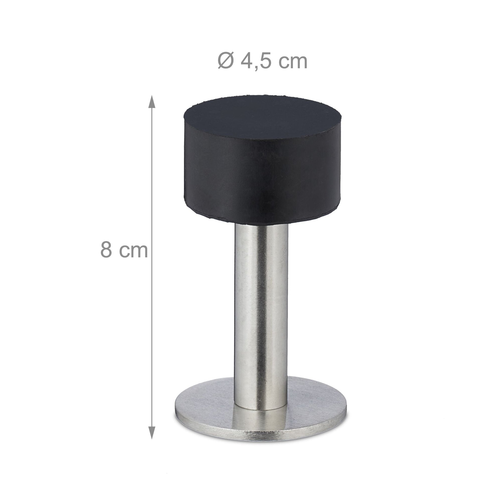 Türstopper Gummi 2er-Set Schwarz-Silber von Relaxdays