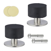 Türstopper Gummi 2er-Set Schwarz-Silber von Relaxdays
