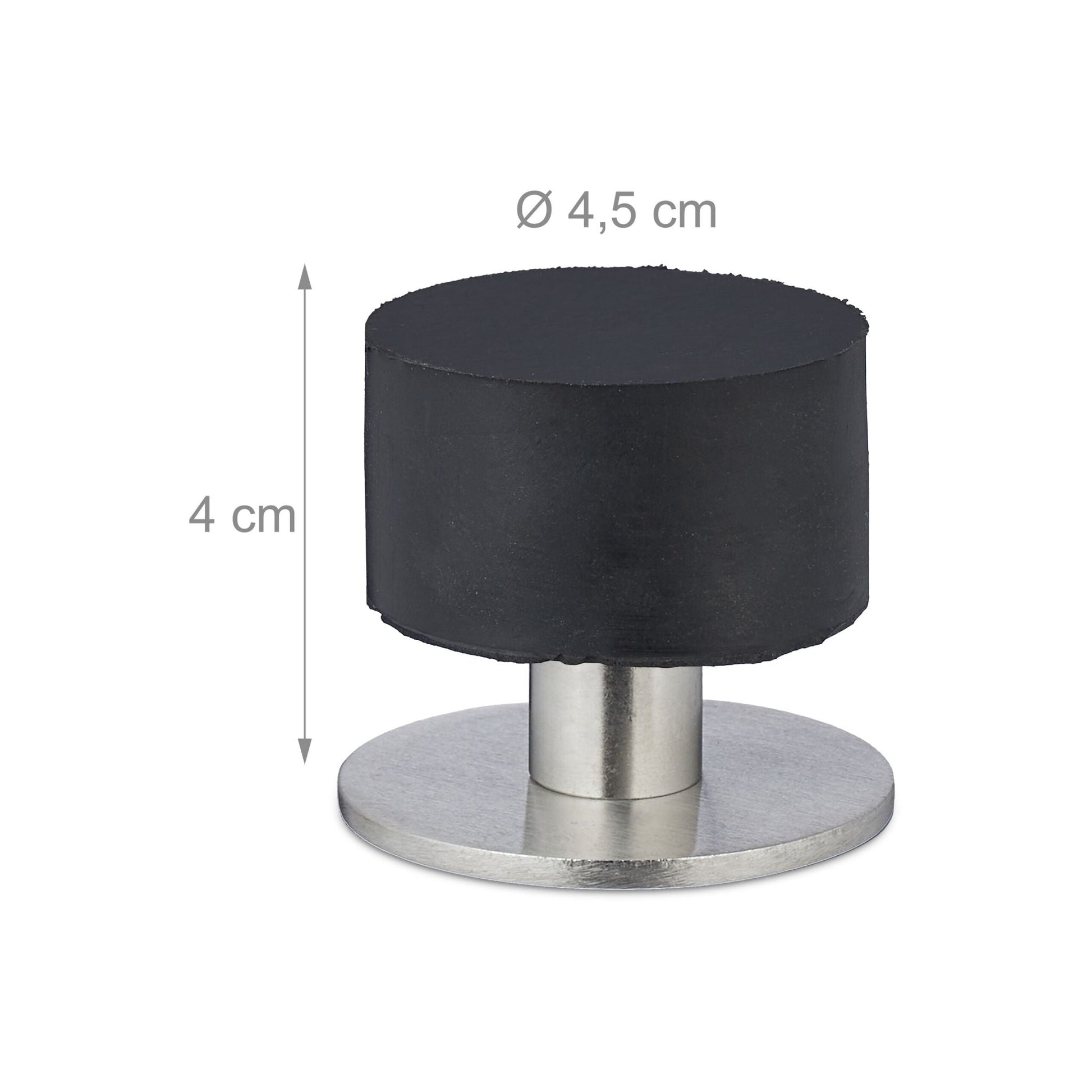 Türstopper Gummi 2er-Set Schwarz-Silber von Relaxdays